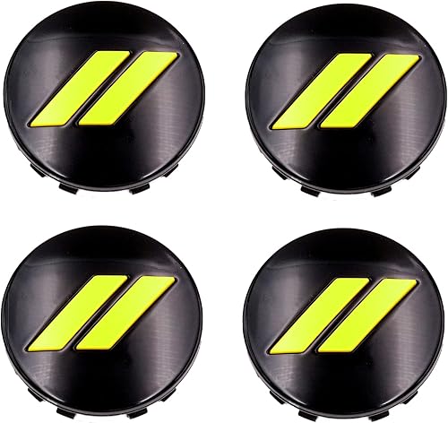 Tapa central del cubo OEM de color compatible con Dodge Challenger/Charger (chaqueta amarilla PY4 / negro brillante)