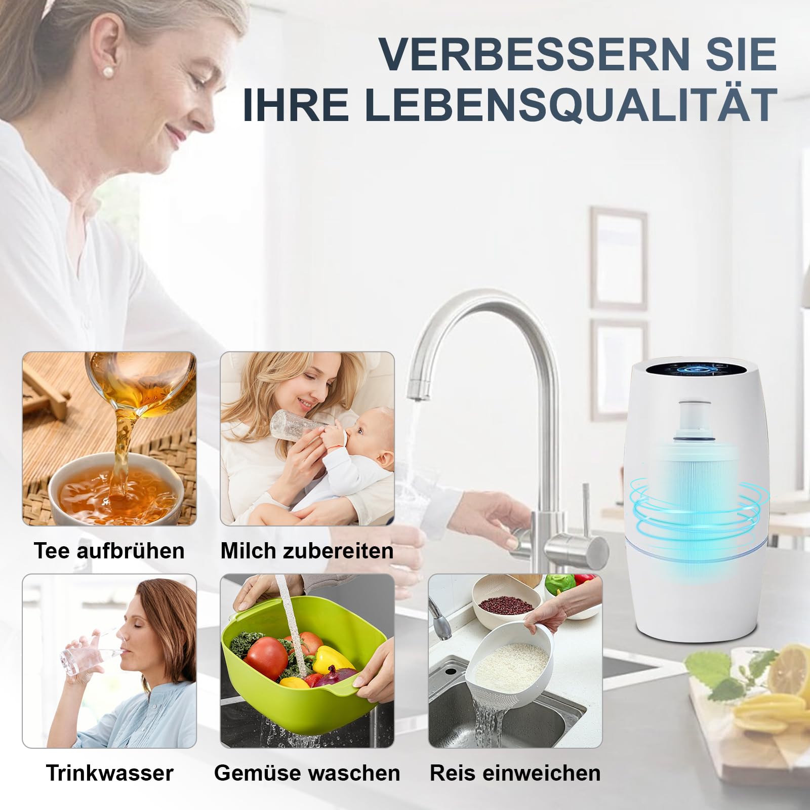 Wasserfilter Kompatibel mit Amway Espring 100186M/100188CH, Aktivkohle Filtration, Wasserfilterkartusche