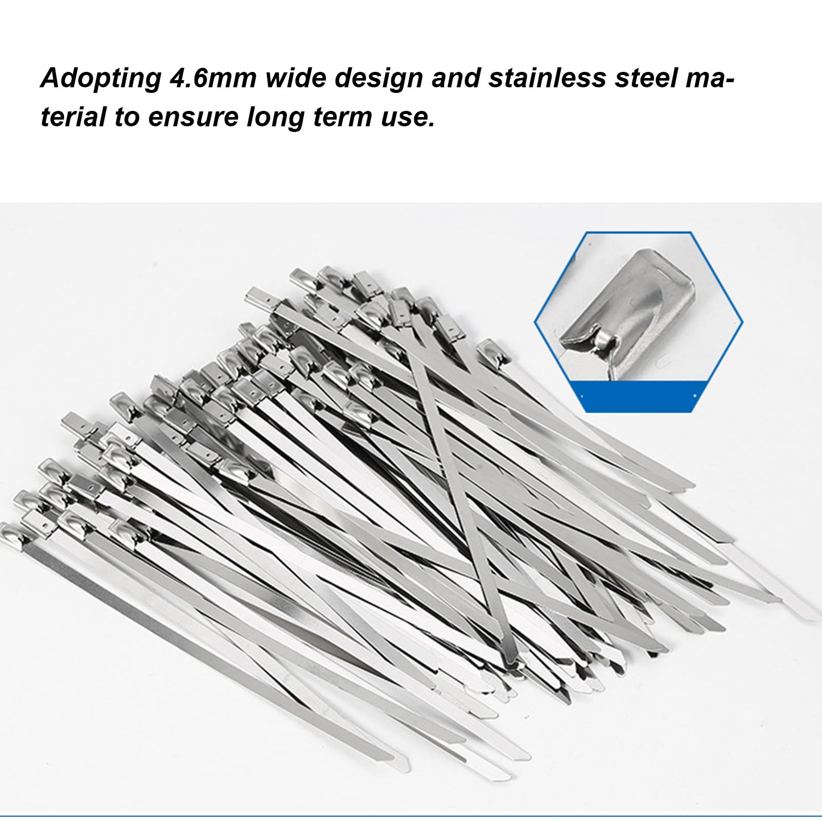 200 Stück Edelstahl-Kabelbinder 304 – 35,6 Cm (14 Zoll) Lang, 0,5 Cm Breit | Zugfestigkeit 80 Kg, Hitzebeständig Bis 500°C | Für Außenbereich, Maschinen, Fahrzeuge