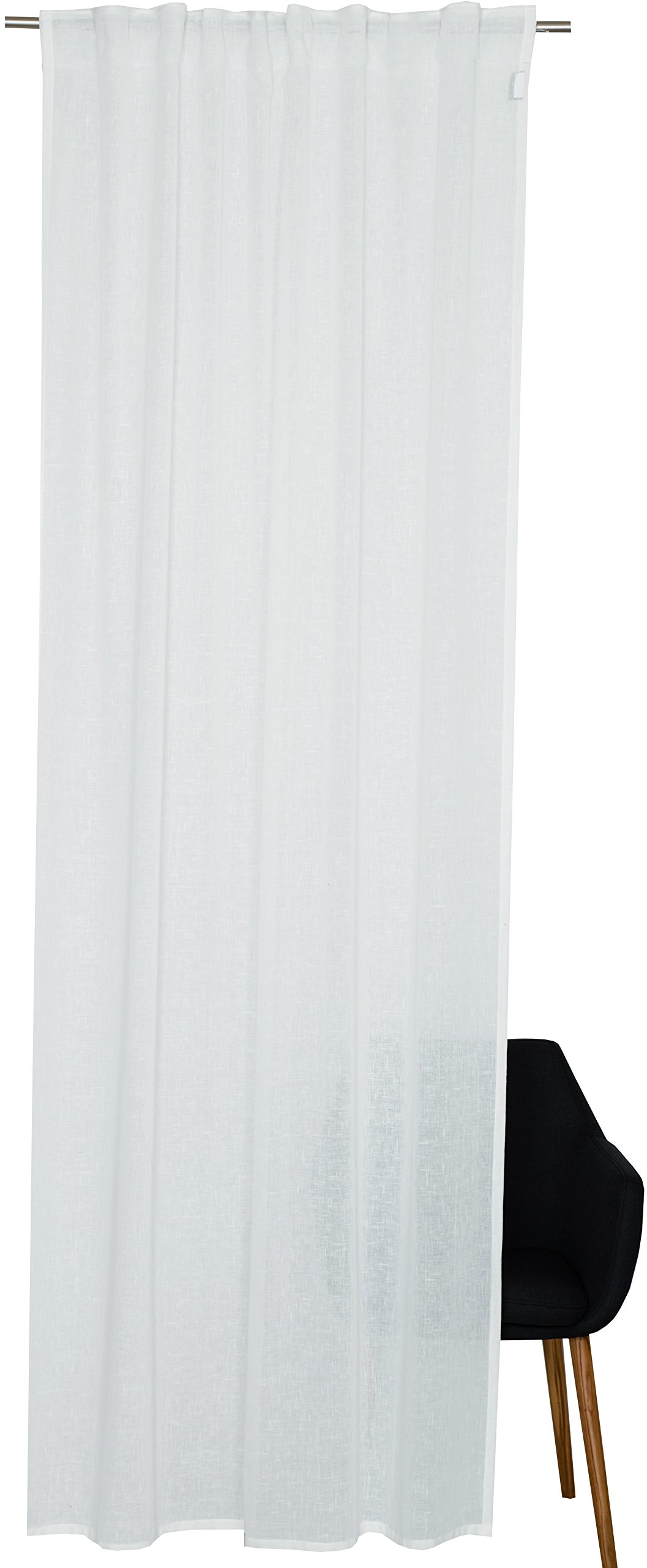 Schöner Wohnen 70361-001-130-250 Schal mit verdeckten Schlaufen, 100 Prozent Polyester, Weiß, 250 x 130 cm