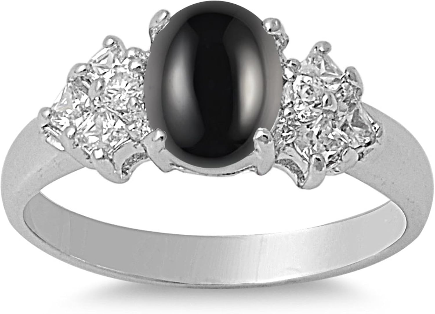 CHOOSE YOUR COLOR Sterling Silver Oval Ring