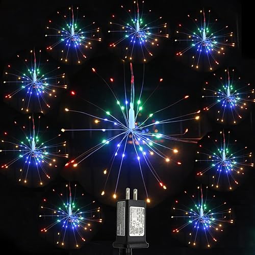 Miniatura 1 de Dreamworth 10 piezas en total de 600 luces LED de alambre de cobre para fuegos artificiales, luces parpadeantes, 8 modos, luces impermeables para