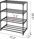 Support de chaussures pour enfants, étagère de rangement de chaussures étroites pour 8-10 paires de chaussures Entrée et Hallway (4-Tier, Blanc)