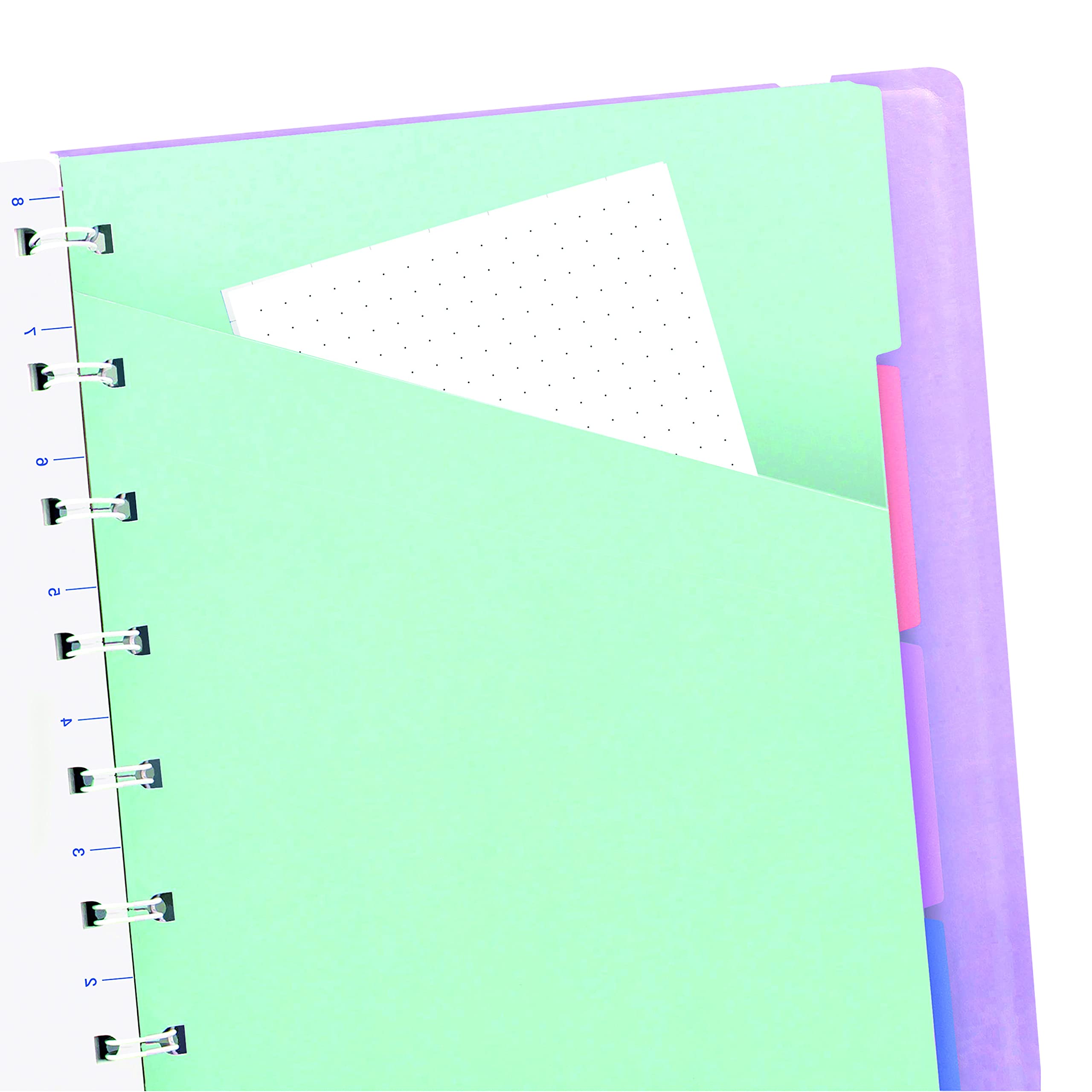 Filofax Nachfüllbares Notizbuch, A5, klassische Pastell-Kollektion, gepunktetes Papier, 21 x 14,6 cm, Orchidee (B115081U)