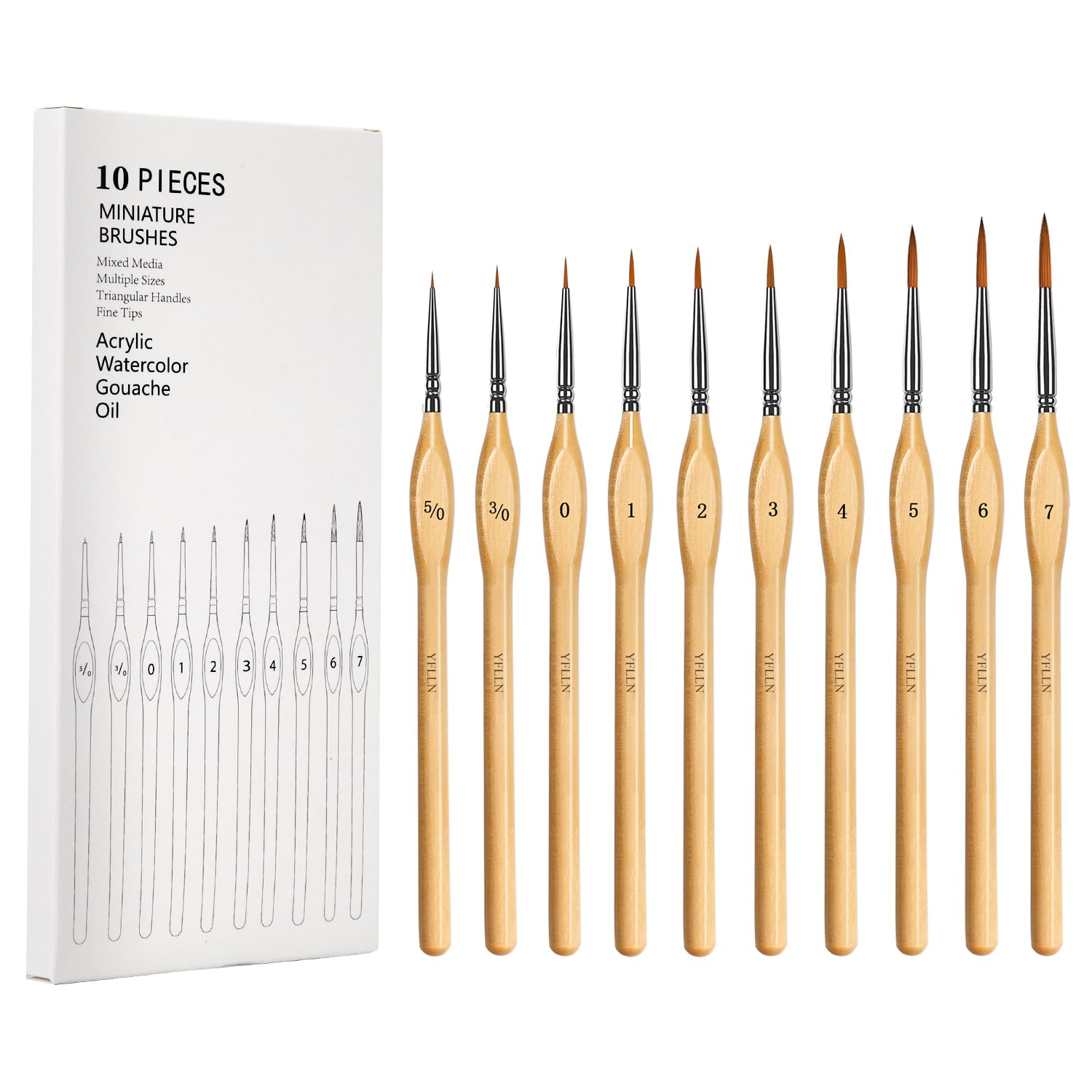 Kit de pinceles en miniatura para pintar detalles finos, juego de pinceles profesionales pequeños para arte, acuarela, óleo, acrílico, manualidades, modelos, pintura rupestre