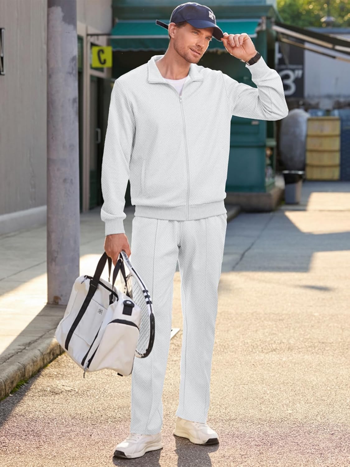 JMIERR Men's Sweatsuit Tracksuit 2 Piece Set Full Zip Casual Jogging Suits with Jogger Jackets and Pants Warm Up Outfits - Image 3