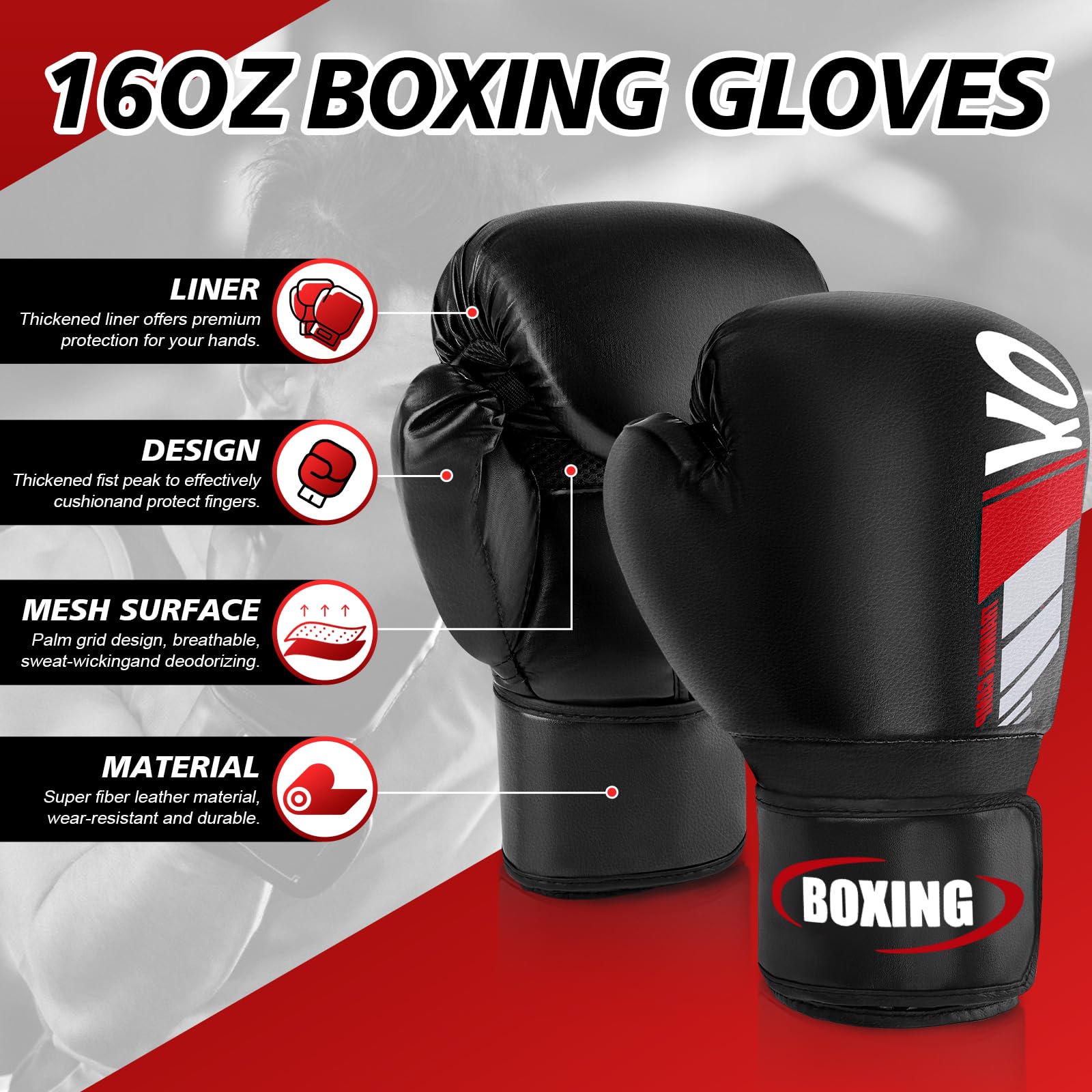 NZQXJXZ Schienbeinschoner Kickboxen mit 16oz Boxhandschuhen, Muay Thai Schienbeinschützer, Verstellbare Beinschützer mit Spannschutz, Kampfsport Trainingsausrüstung für MMA Training und Sparring