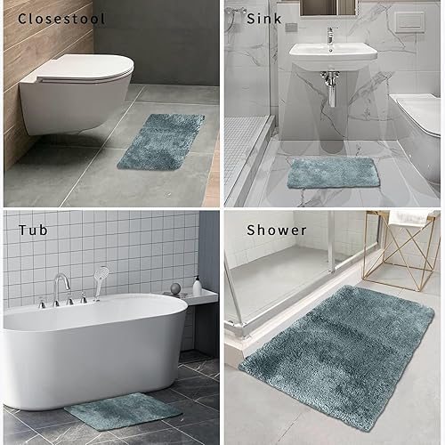 Miniatura 5 de FIFU Alfombras de baño de 20 pulgadas de ancho x 32 pulgadas de largo, tapete de baño para baño, dormitorio, lavandería y cocina, parte trasera de