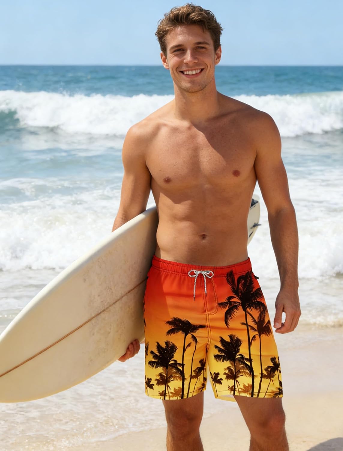 APTRO Mens Swim Trunks with Compression Liner 5 inch Inseam Quick Dry 2 in 1 Swimming Board Shorts Beach with Zipper Pockets - Image 2