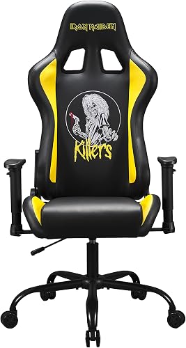 Subsonic Iron Maiden Official Ergonomic Gamer Chair Adjustable Back and Armrests