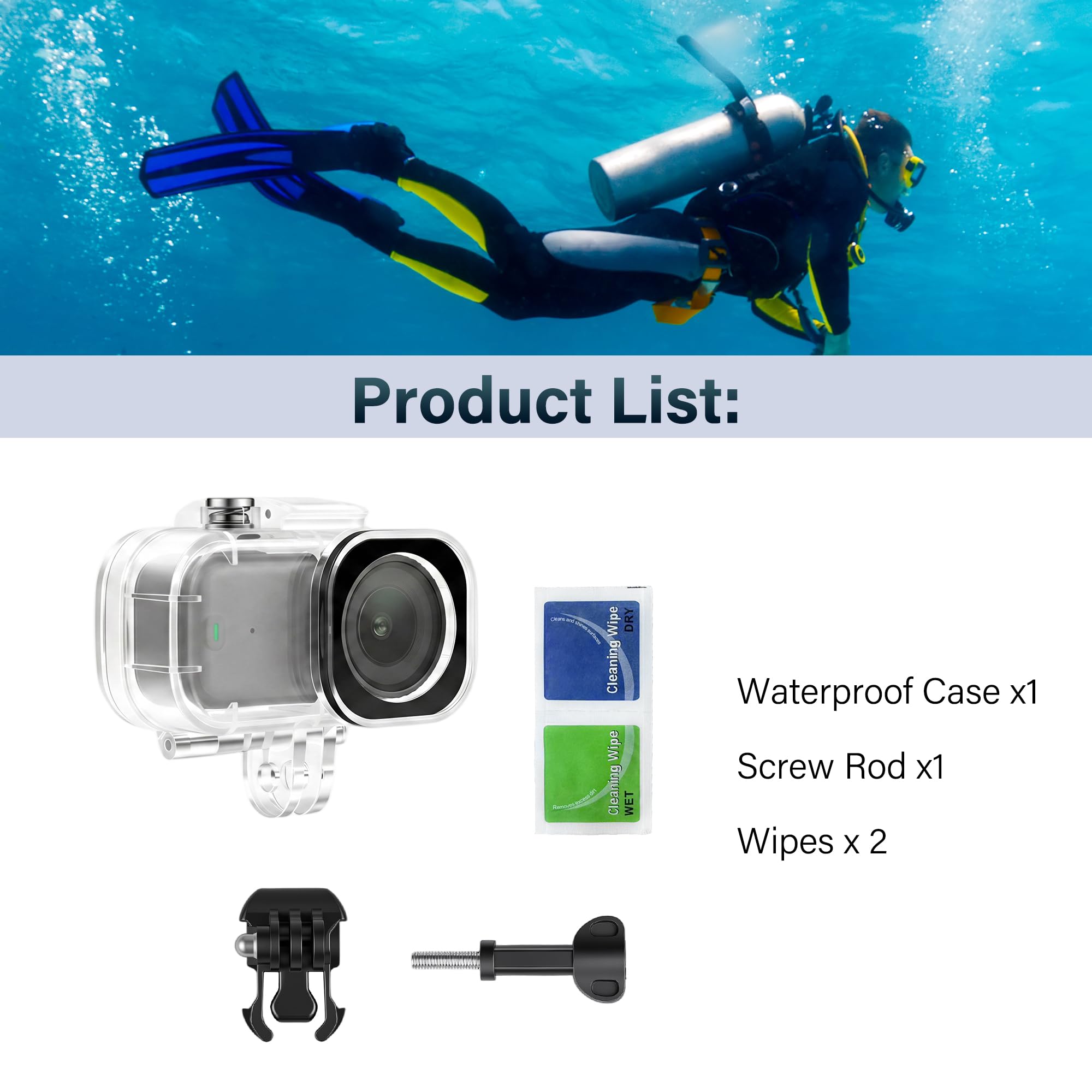Walking Way Custodia Impermeabile per DJI Osmo Nano, Alloggiamento Subacqueo, Supporta Immersioni fino a 45m con Supporto a Sgancio Rapido e Accessori a Vite, per l'Unità Fotocamera Principale