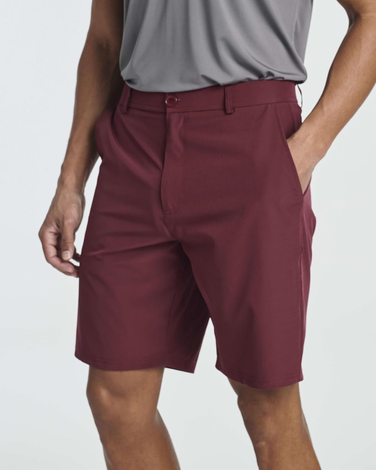 Real Essentials 3 Pack: Mens 9" Stretch Golf Shorts with Pockets - Flat Front Casual Work Dress Short for Men - Image 5