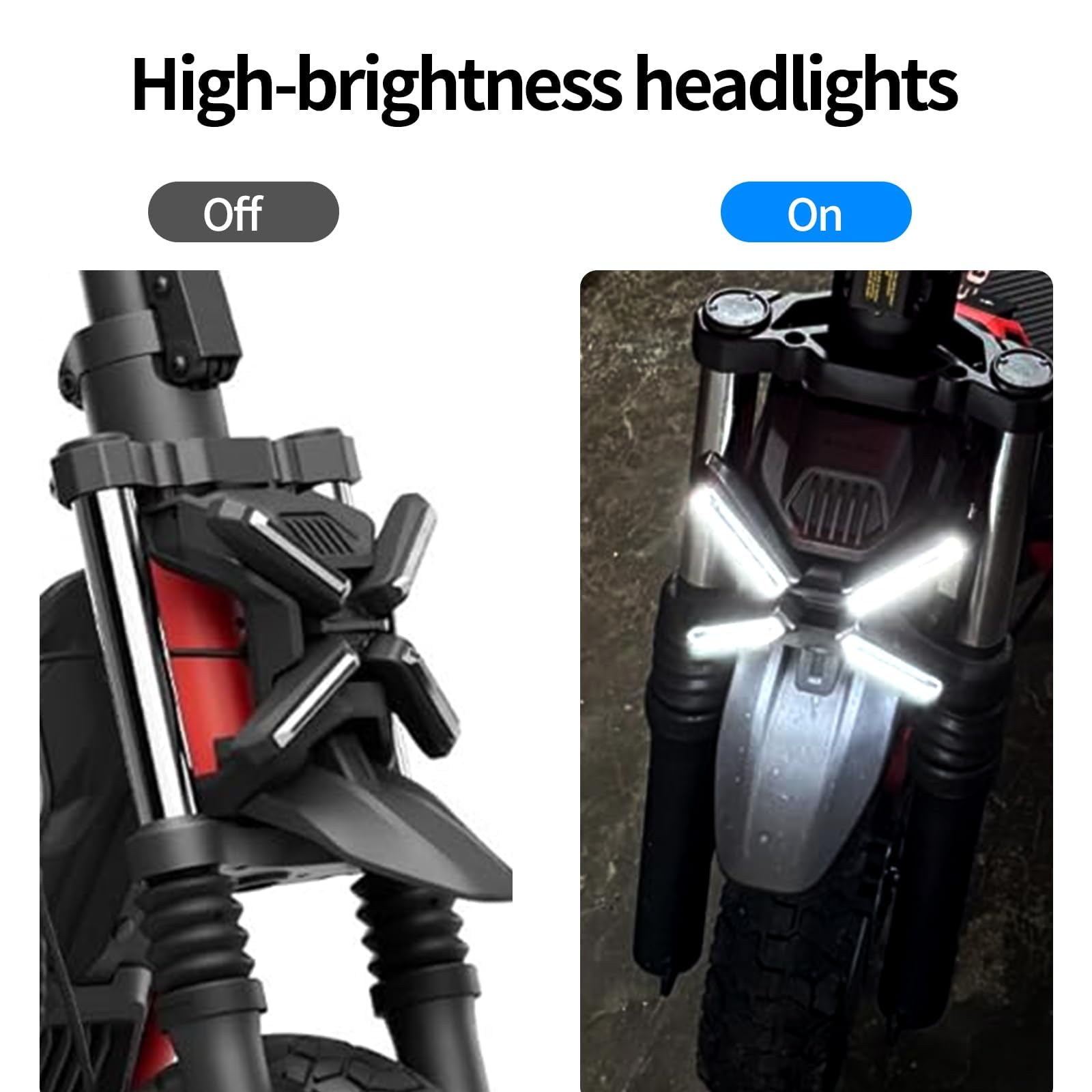 JOYSOG Faro anteriore luminoso a forma di X per scooter Ninebot ZT3/ZT3 Pro elettrico per bici elettrica