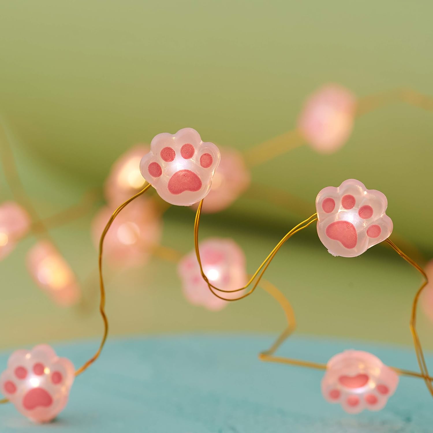 MIYA LIFE Animal Paw String Lights Fairy Cat Claw 10 ft 40 LEDs Copper Wire with The Remote &Timer Girls Bedroom Festive Decor Kid’s Gift Summer Terrace Birthday Halloween Christmas Valentine's Day