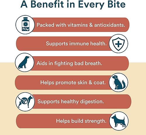 Miniatura 3 de Benefit Biscuits, golosinas naturales para perros, certificadas veganas, sin OMG, sin trigo, galletas saludables para perros, fabricadas en Estados