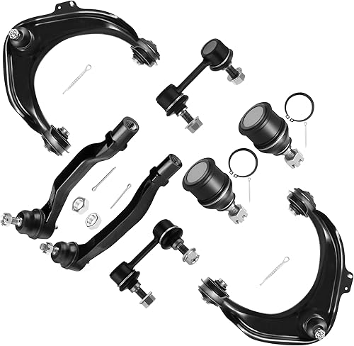 SCITOO 8 piezas de suspensión, 2 brazos de control superiores, 2 rótulas inferiores, 2 varillas de acoplamiento exteriores, 2 barras de balanceo