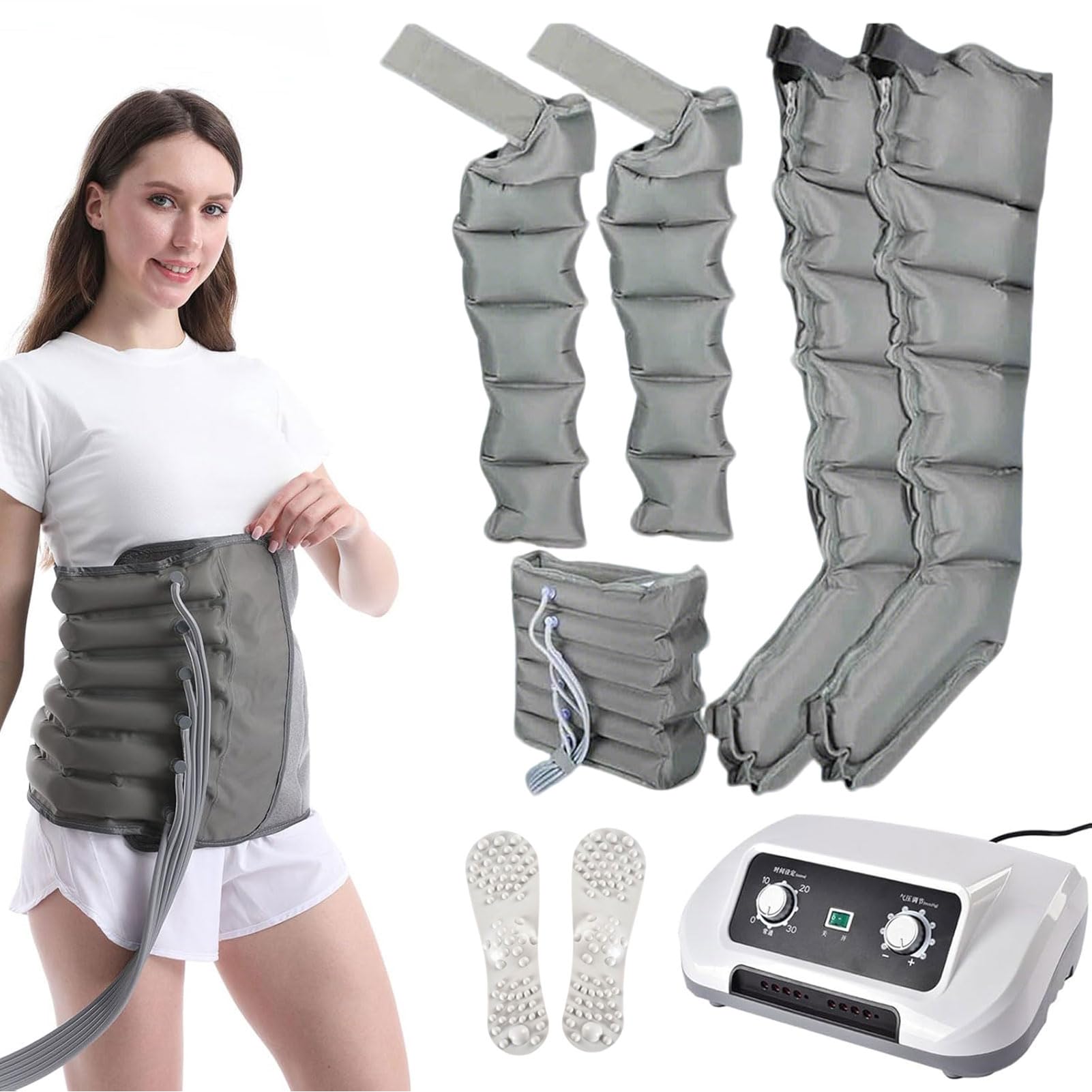 Pressoterapia Linfodrenaggio Total Body, 6-Camere Macchinario Pressoterapia Per Casa, Anticellulite Massaggio Linfodrenante, Elettrico Pressoterapia Massagg Per Braccio Vita Gambe