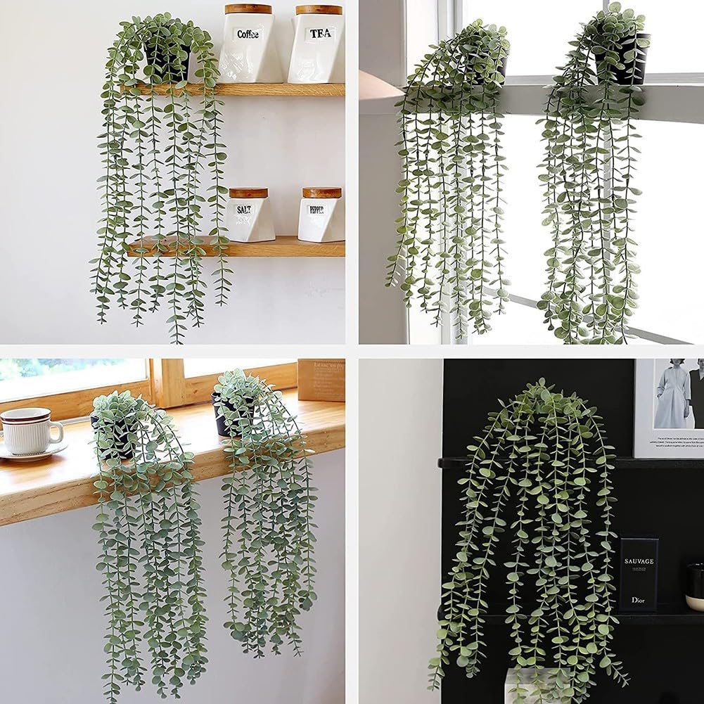 Planta artificiale da appendere, verde, 55-85 cm, resistente alle intemperie (green white)