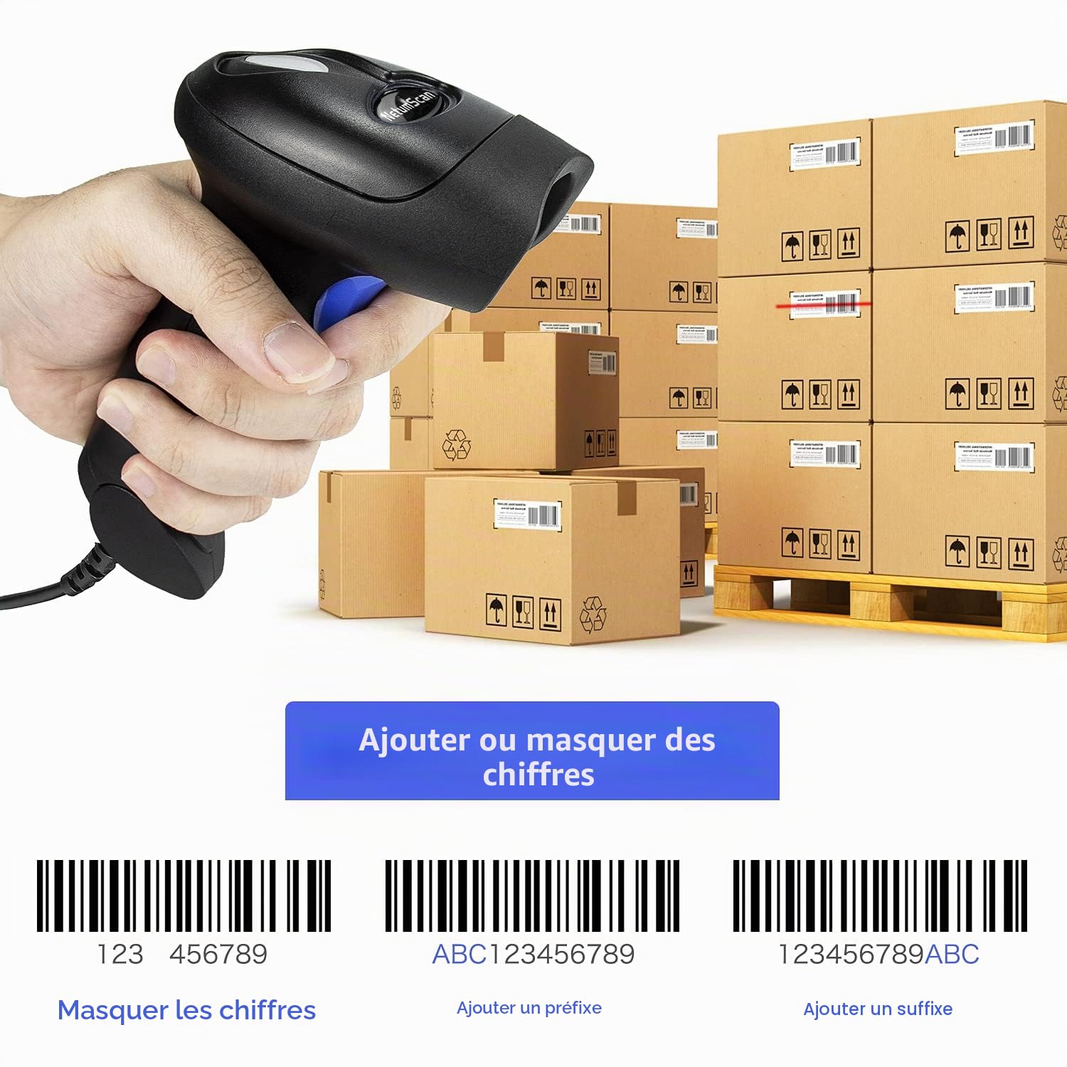 NetumScan - Scanner de Codes-Barres sans Fil CCD, Lecteur de Codes-Barres Automatique USB Compatible avec Ordinateurs Portables PC et Mac, NSL6