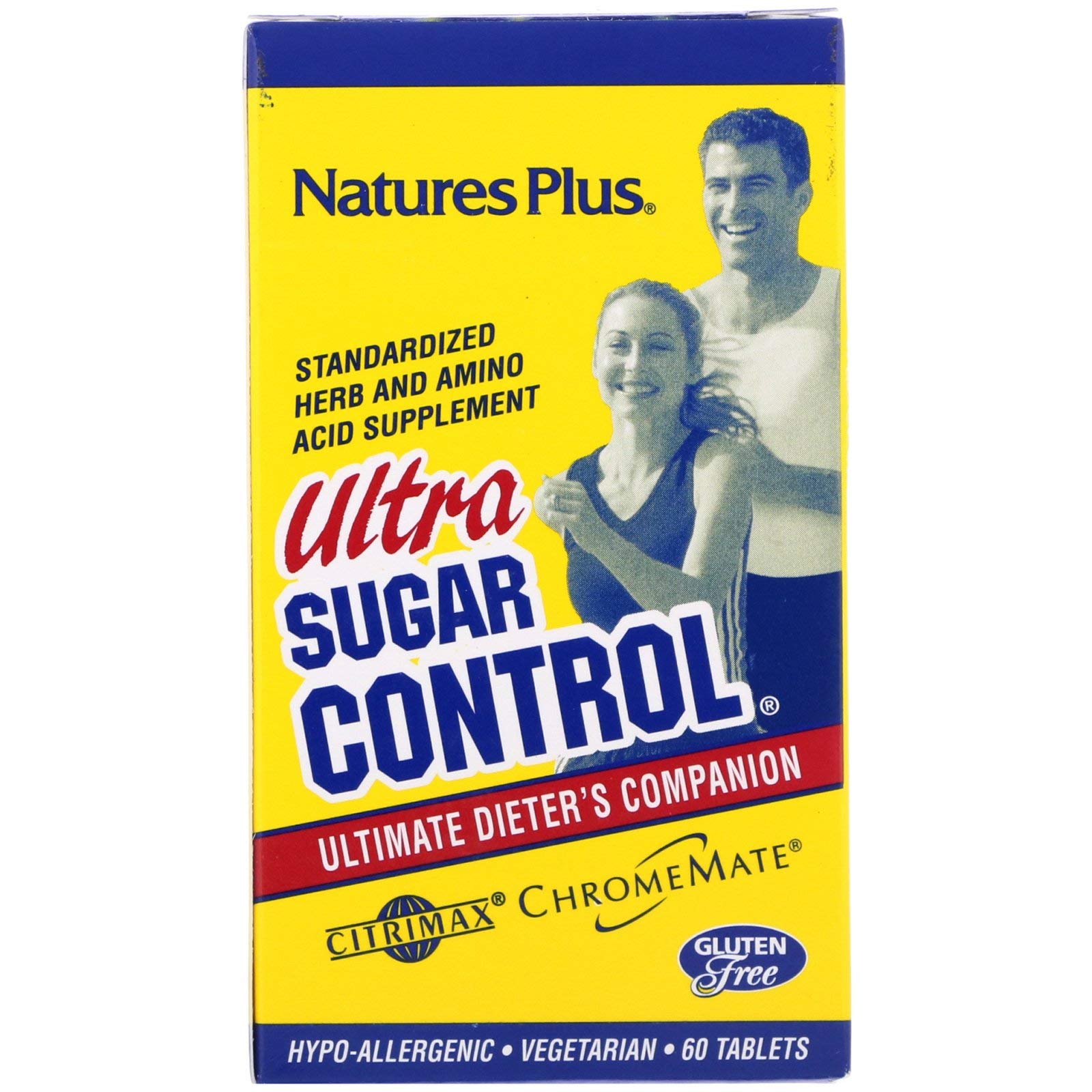 Ultra Sugar Control, 60 Tablets - Ultimate Dieter Companion, With Standardized Herbs & Amino Acid Supplement, Gluten Free