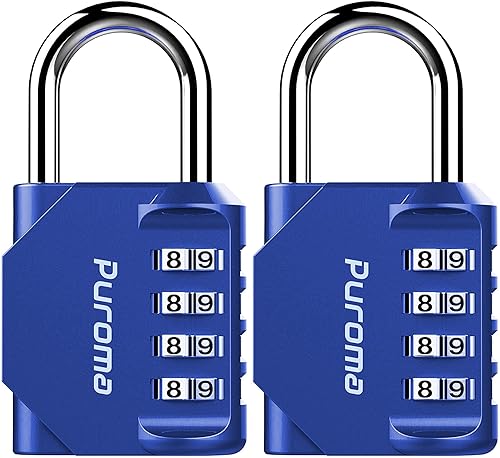 Miniatura 35 de Puroma 1 Paquete Candado de Combinación para Casillero de 4 Dígitos Impermeable para Exteriores, Escuela, Gimnasio, Deportes, Cerca, Caja de
