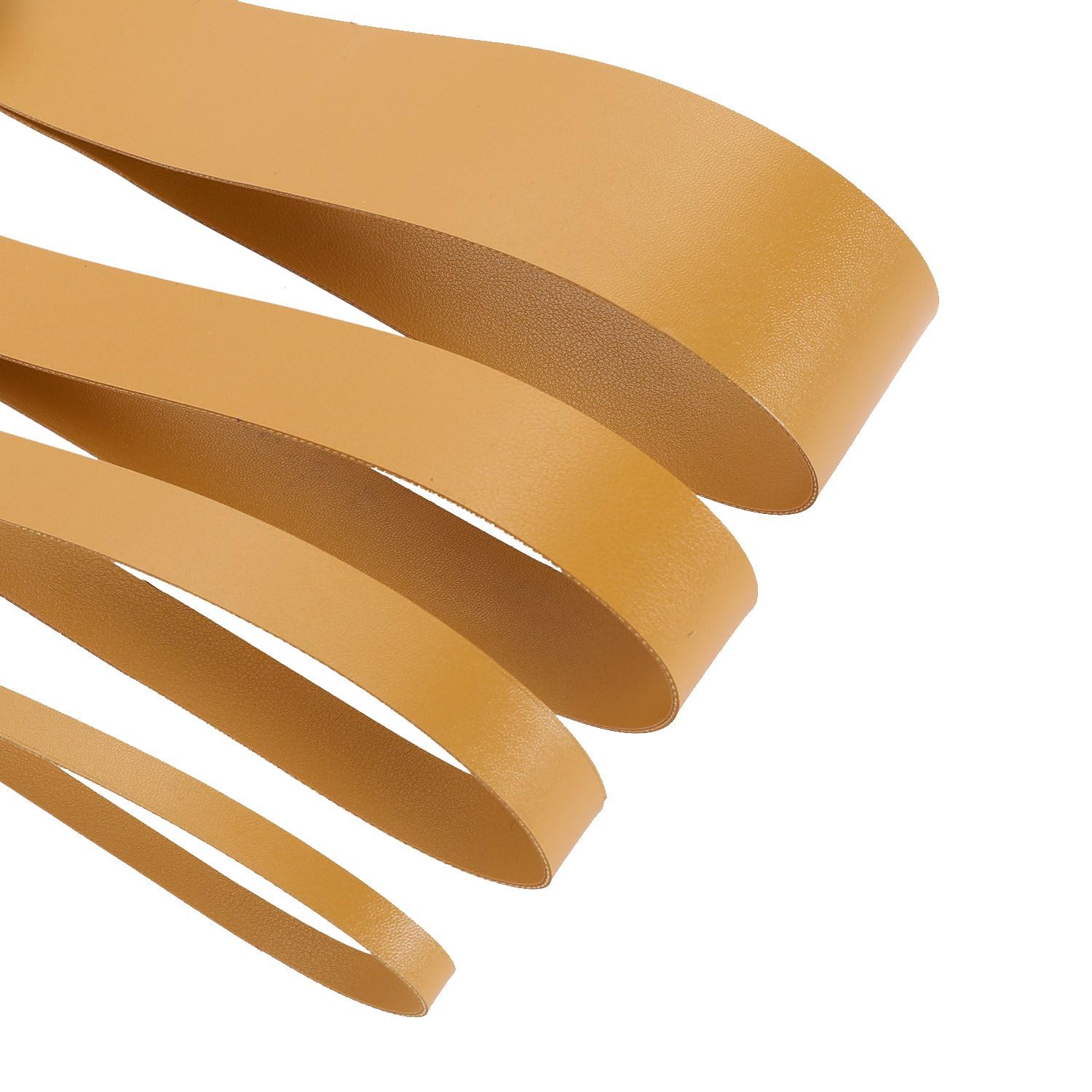 Faux Leather Strap Binding Ribbon Trim Double Sided Thick Trimming Flat Tape Cord in 15 Colors Strong Upholstery Strips 10mm 20mm 30mm 50mm. [Ochre Gold #341, 20mm - 18 Meters]