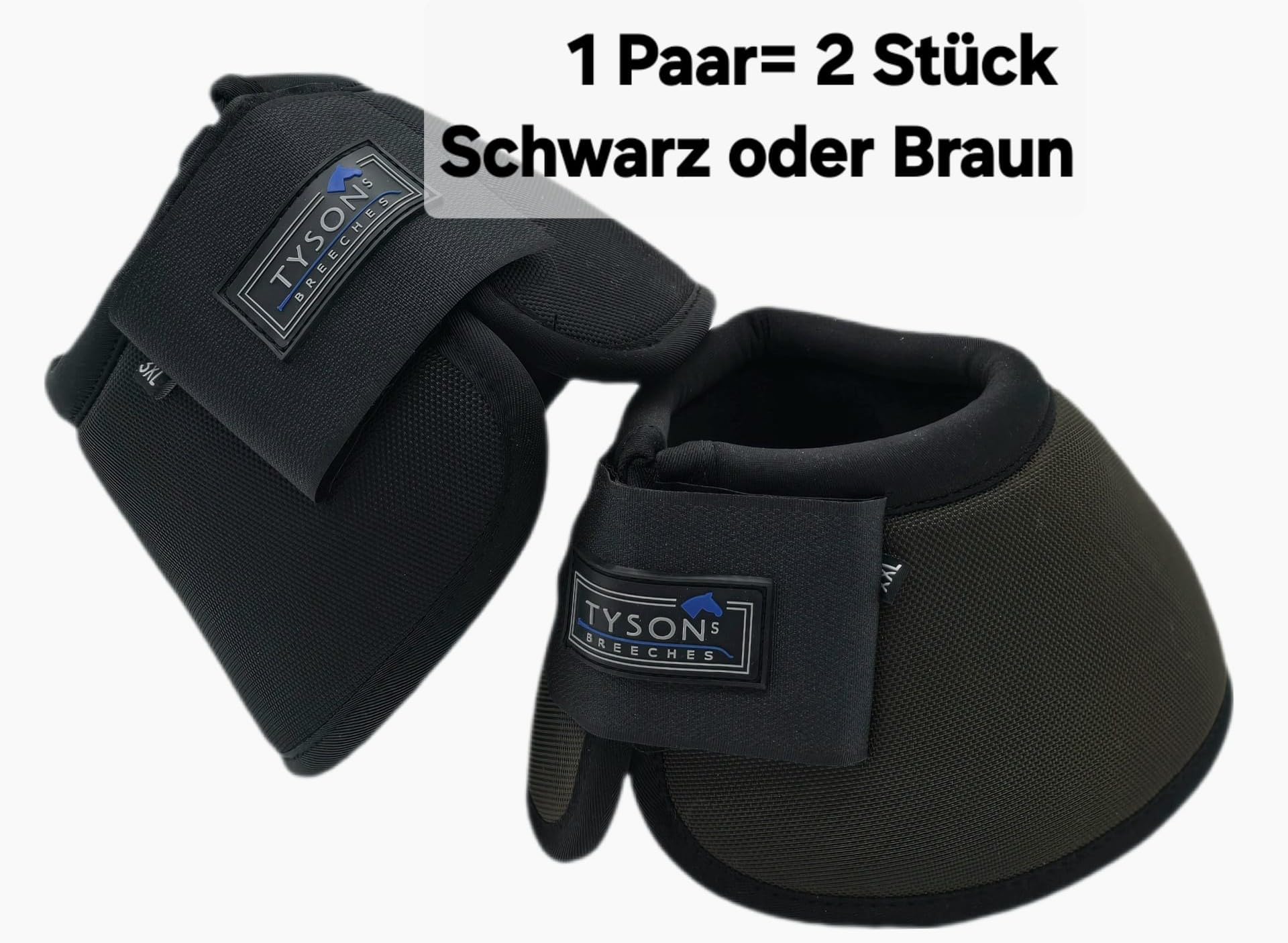Tysons Breeches Hufglocken Spring Glocken Kaltblut Perscheron Noriker XL XXL XXXL Schwarz Braun Drehschutz ergonomisch 1600 Poly Neopren Übergröße (Schwarz, XX Full)