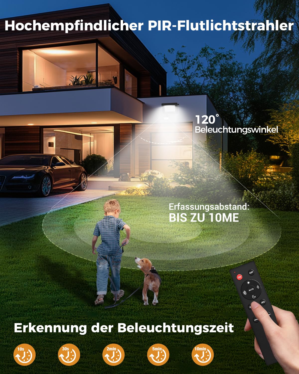 vighep Proyector LED con Sensor de Movimiento Exterior, 30W Superbrillante Foco LED con Mando a Distancia, IP66 Impermeable, Luz Externa 6500K Blanco Frío para Jardín Garaje Patio Pared - 2 Unidades