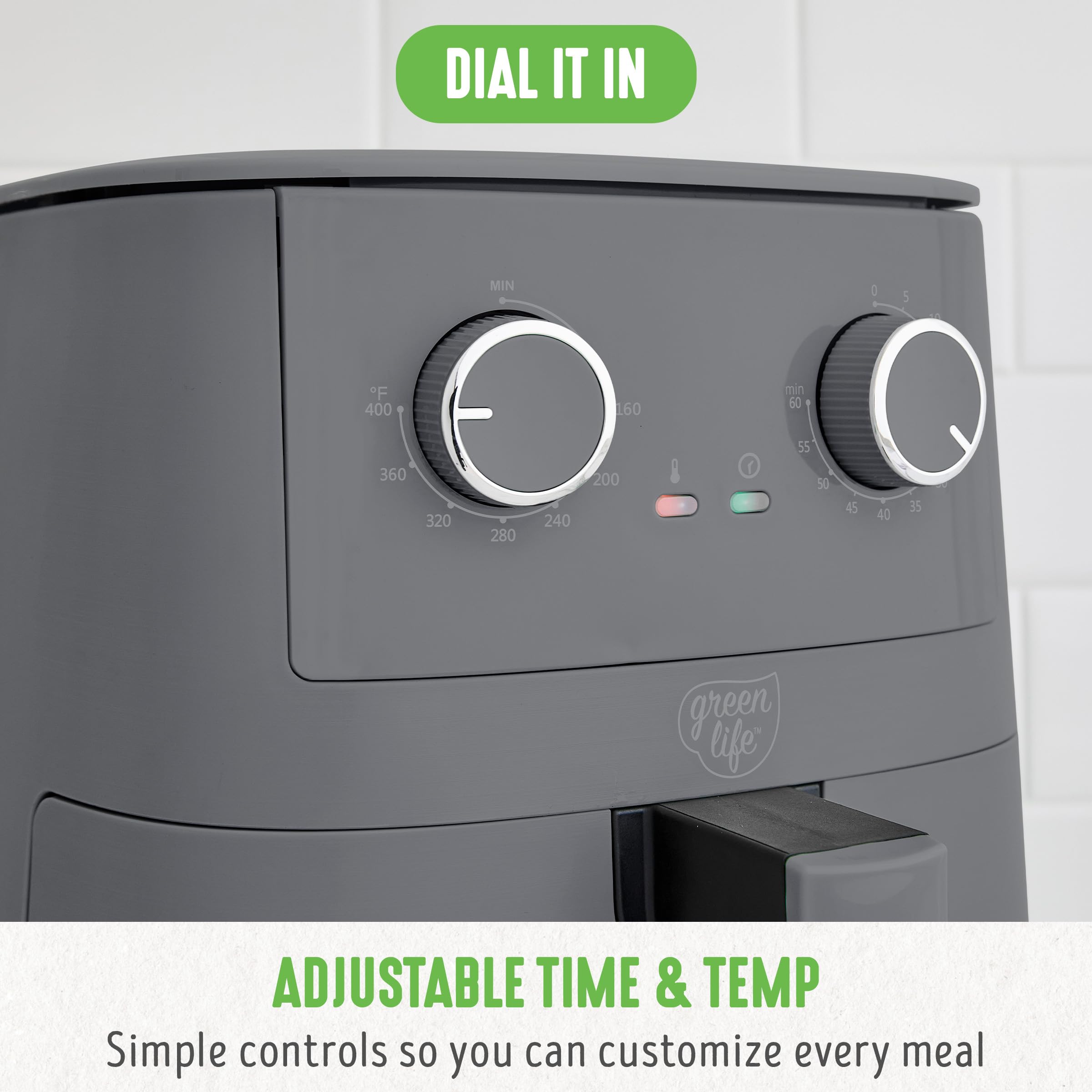 Amazon.co.jp: GreenLife 4.5QT エアフライヤー メカニカルダイヤル