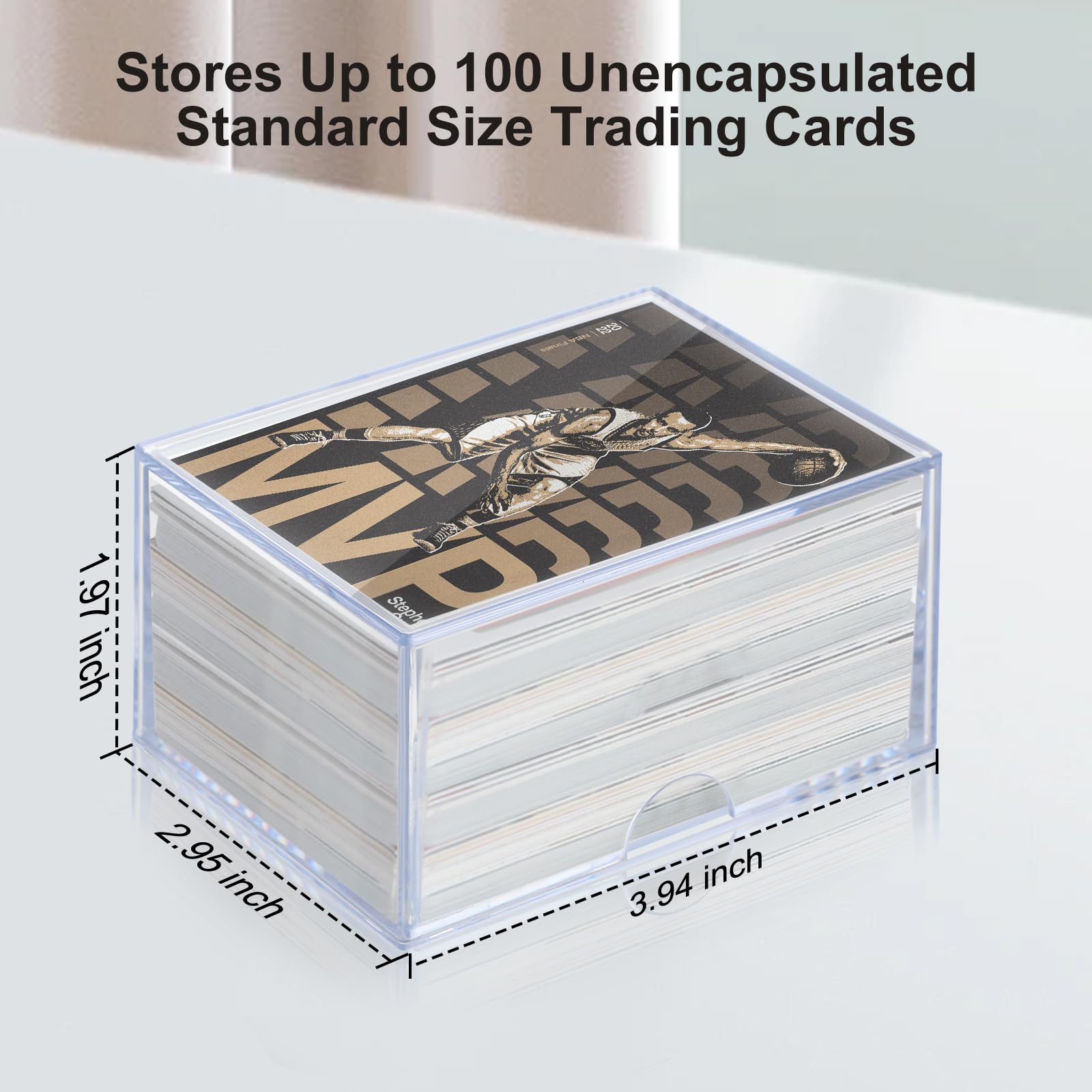 RIXUGIT 10-Pack 100-Count Deck-Case Card-Box - 2 Piece Trading Card Storage Box, Trading Deck Boxes, Clear Case Collection Storage Box for Gaming, Sports, Baseball, Playing