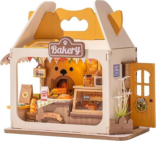 Wowood Kit miniatura de bricolaje para construir una casa, caja de pan, decoración de estantería de estilo de vida en miniatura, lindos kits de