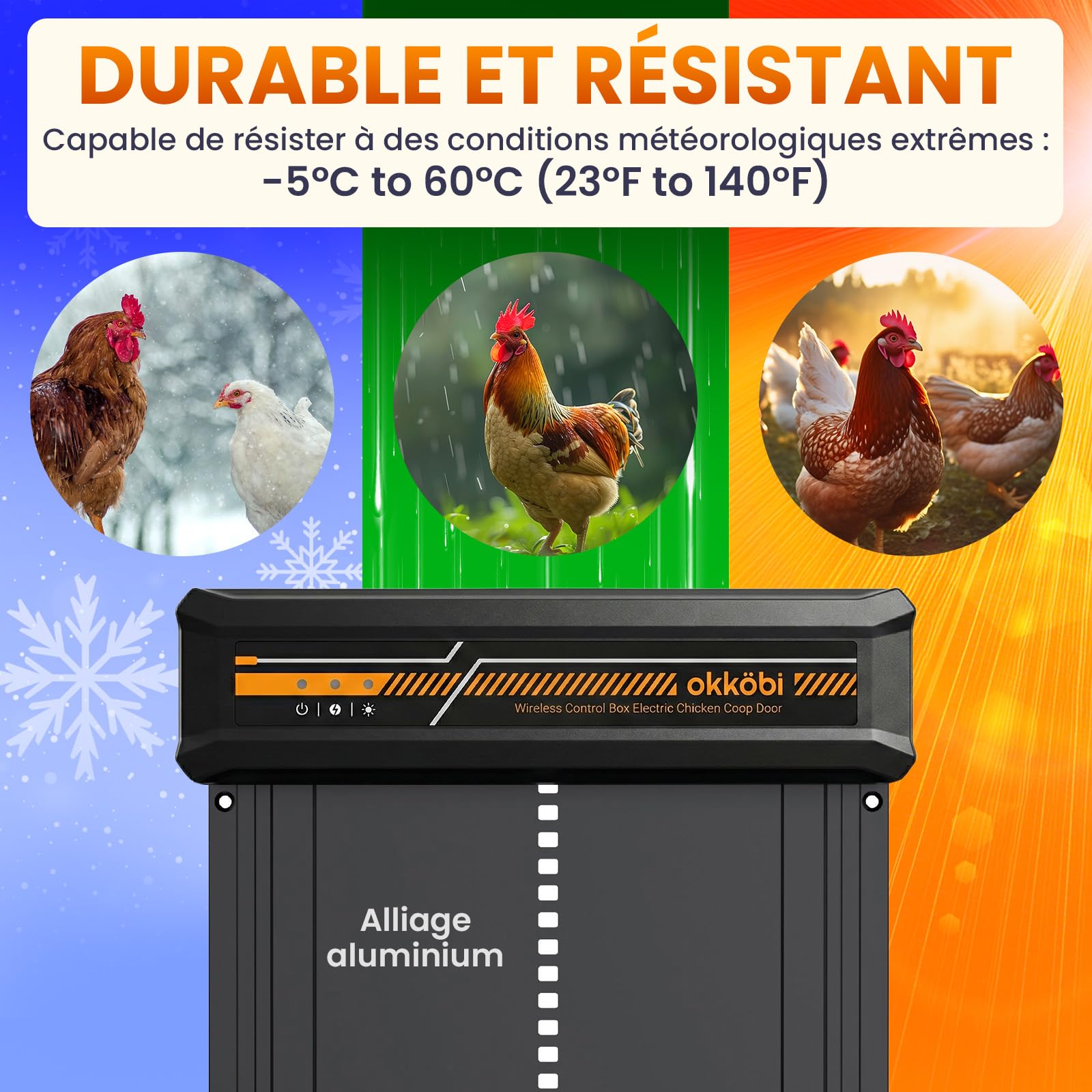 Porte Automatique de Poulailler Solaire - Boîtier de Contrôle sans Fil