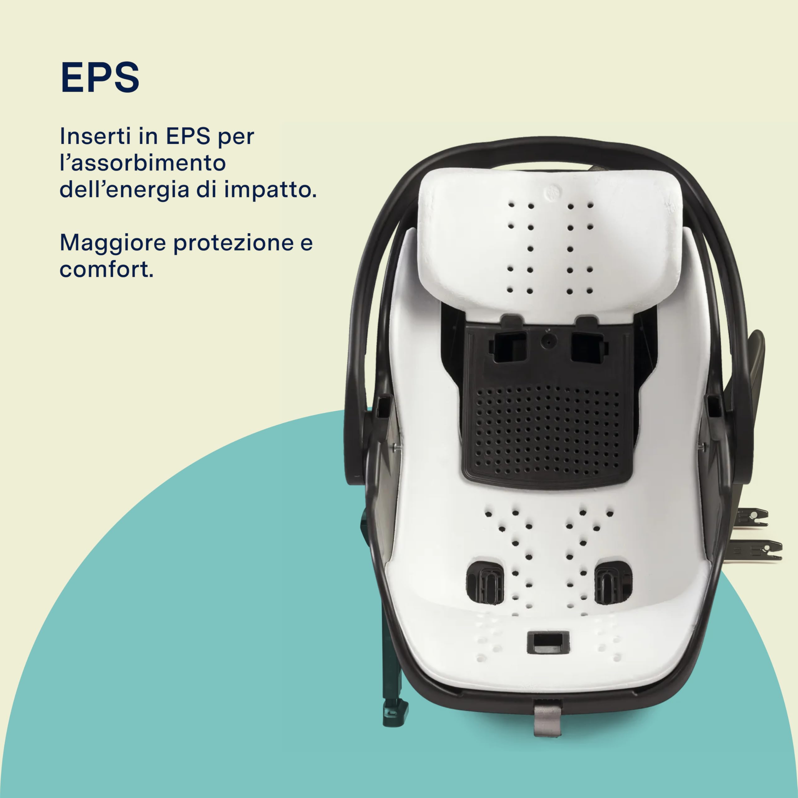 PEG Primo Viaggio SLK - Seggiolino Auto Neonato ISOFIX (40-87 cm), 0-15 Mesi, 0-13 kg, Premiato nei Crash Test, Capottina UPF 50+, Seduta Imbottita, Protezioni Laterali, Onyx