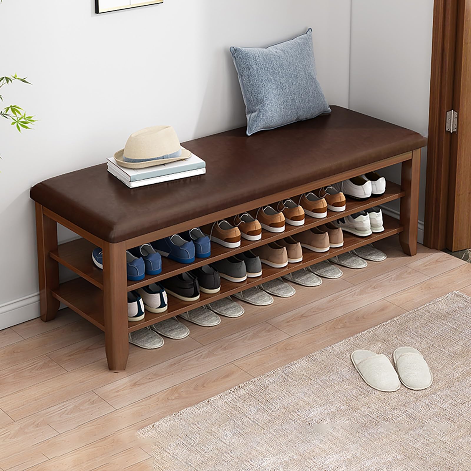 Banc à chaussures pour résoudre le désordre des souliers dans l'entrée