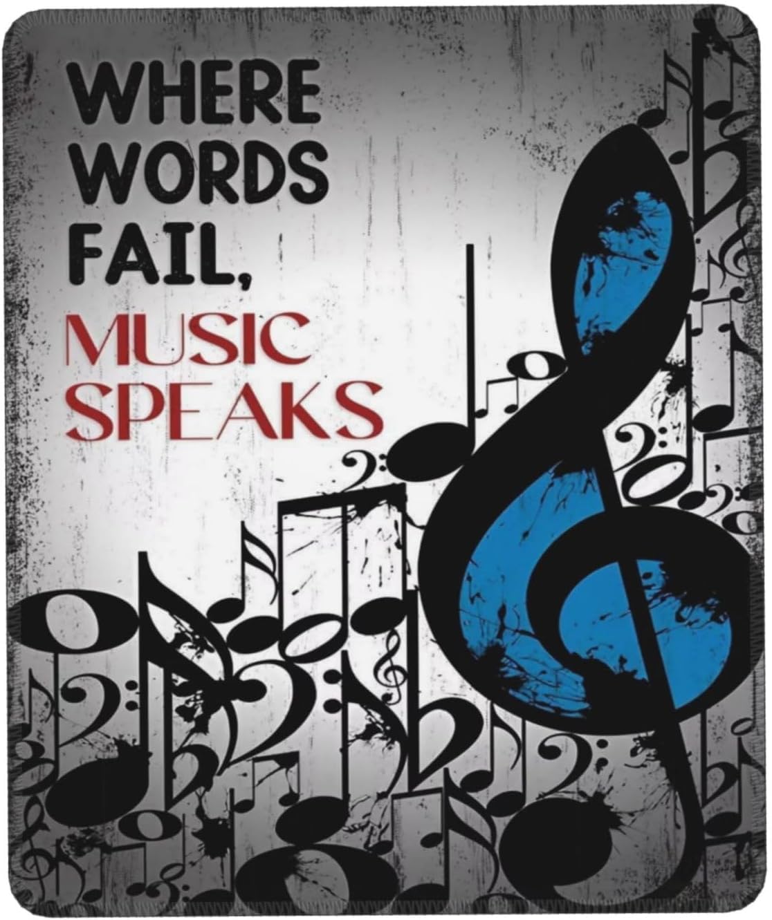 Kwqdozf Tin Sign-5 8X12 Inch Music Note Where Words Fail Music Speaks Vintage Metal Aluminum T