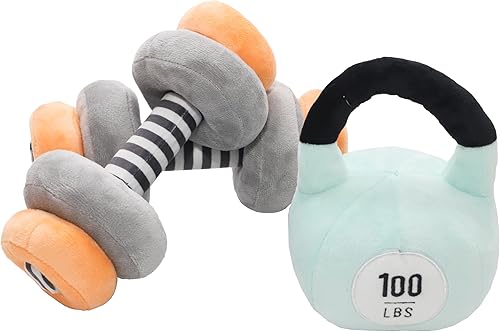 Wonder & Wise Little Lifter - Juego de pesas de peluche para bebés, coordinación divertida y desarrollo de fuerza de agarre para bebés, incluye