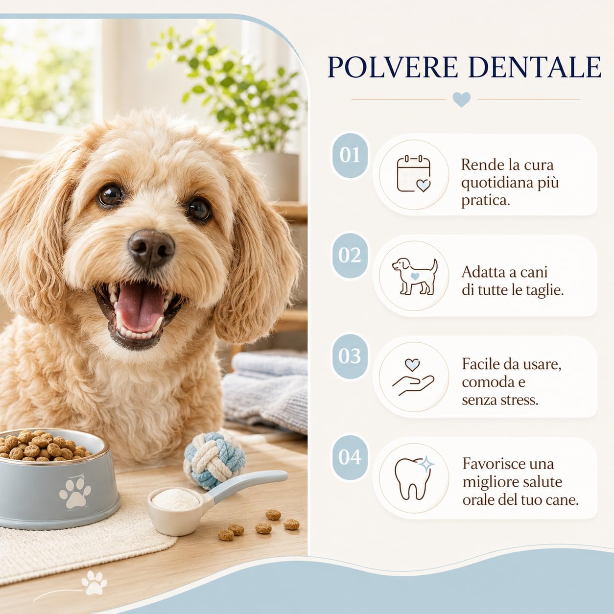 Dental Bright Polvere Cani Alito Fresco Pulizia Denti 1 Bottiglia