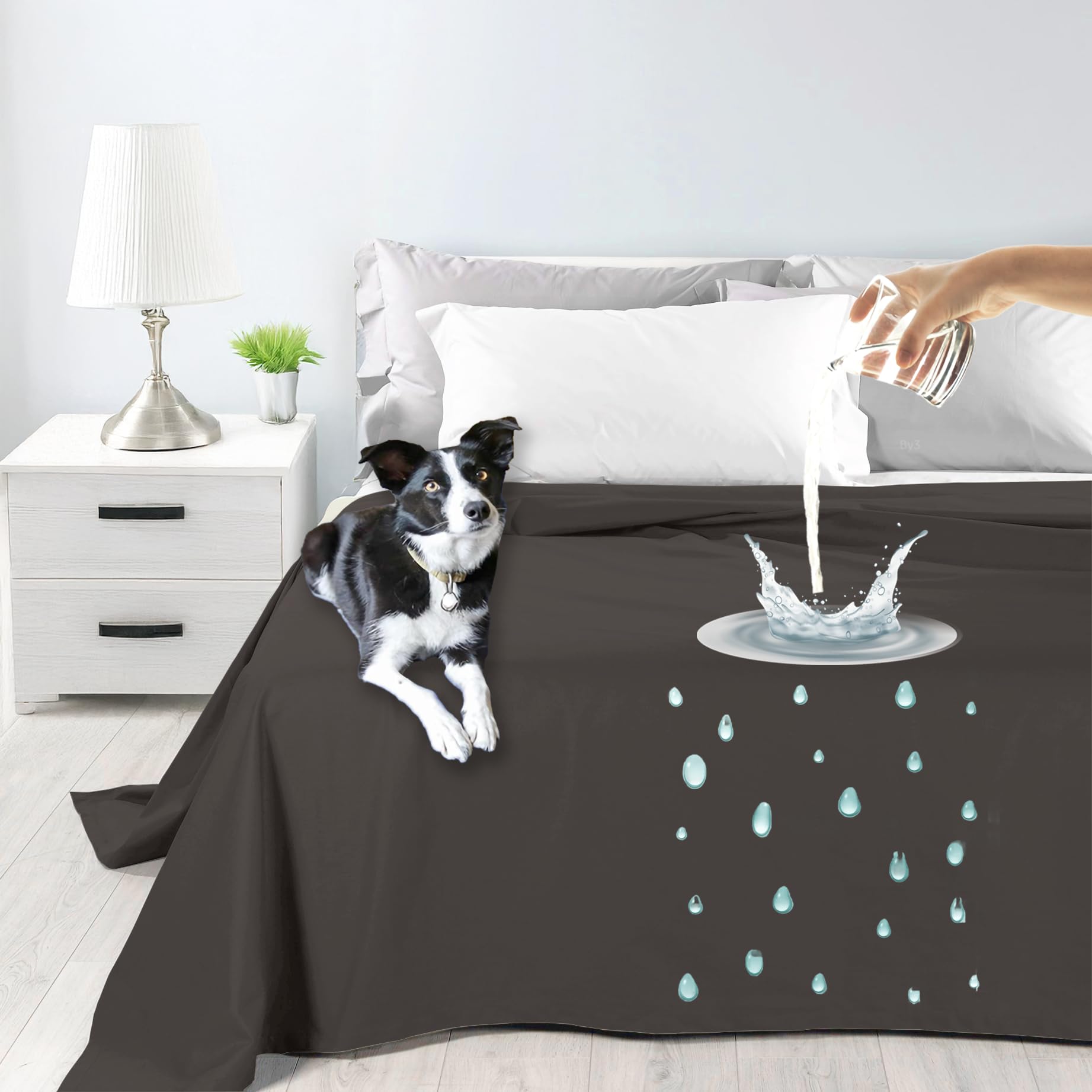 Couvre-lit imperméable Byour3 anti-poil de chat et chien
