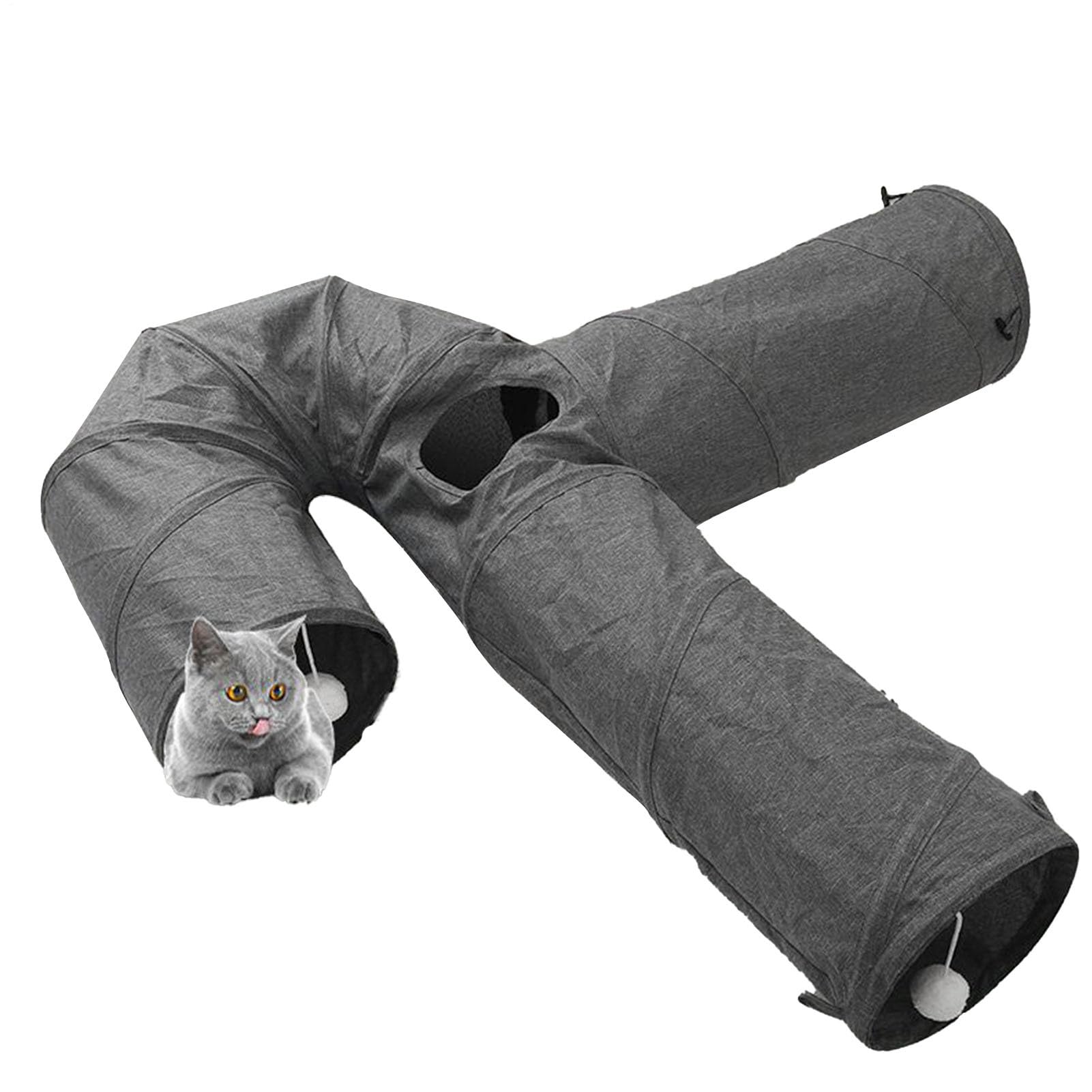 Tunnel Animal Pliable - Tunnel de Lapin, Boule Suspendue, Grand Jouet pour