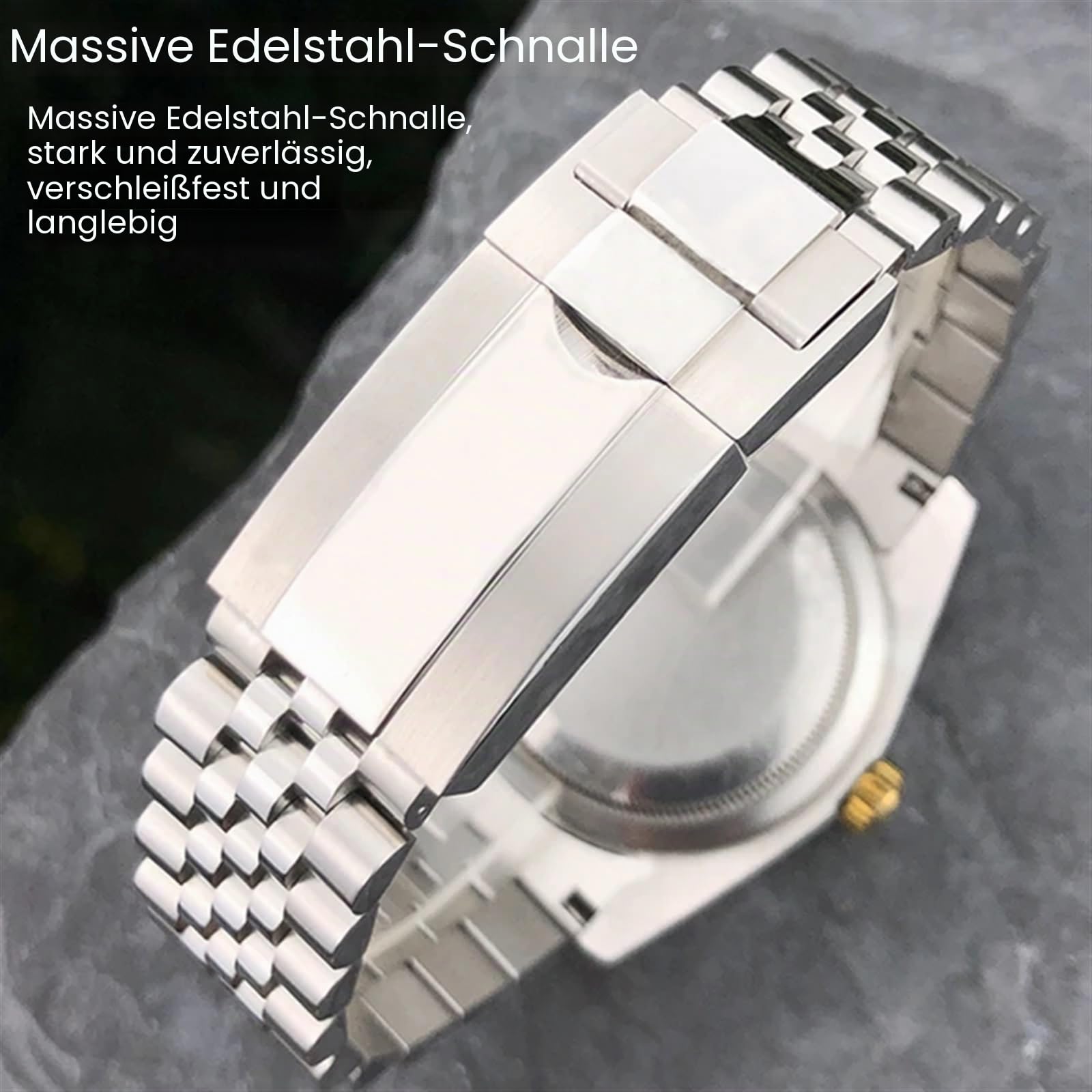 316L Edelstahl-Armband, 20 mm, passend für Rolex Datejust Oyster Perpetual 36 mm, Zifferblatt-Armband, silberfarben, goldfarben, solides Armband