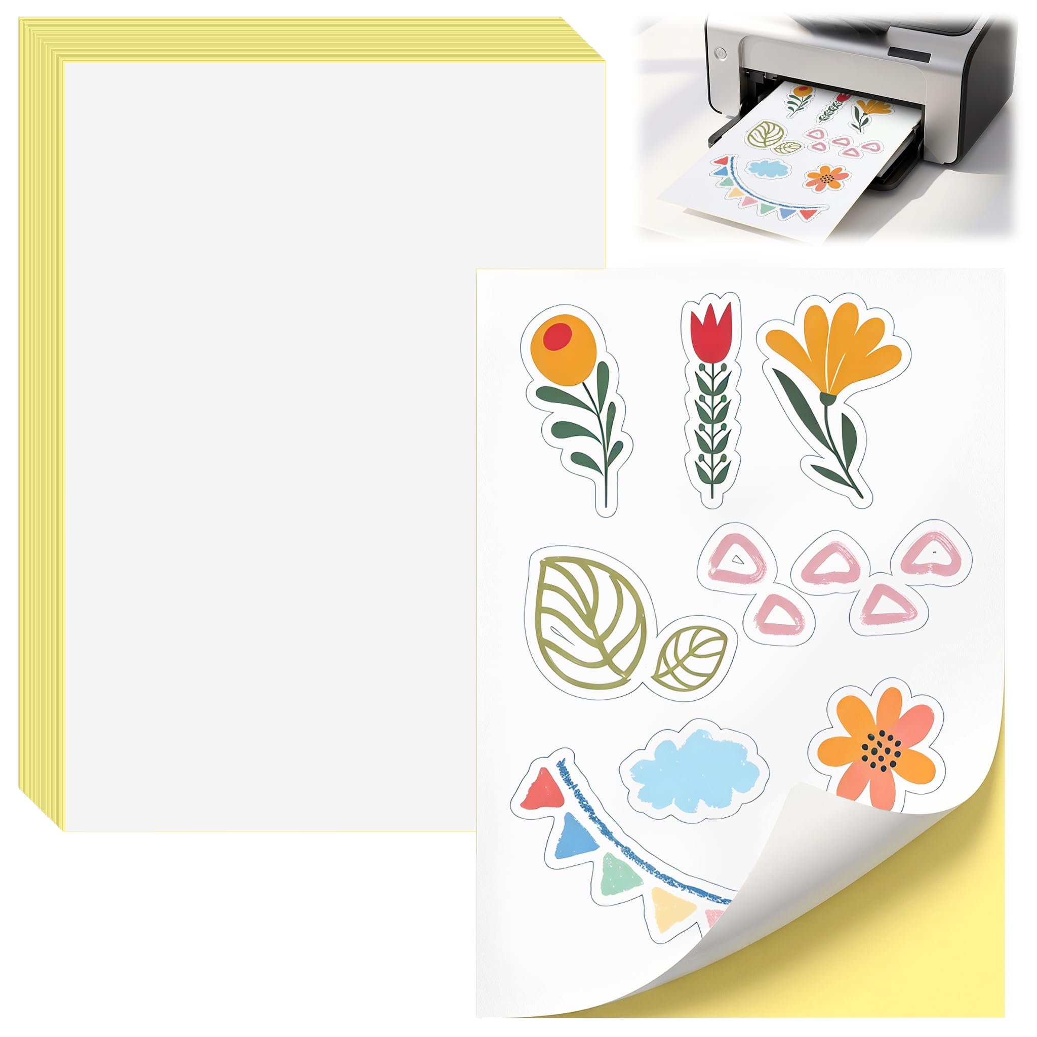 60 Sheets Matte Sticker Paper, A4 Printer Paper