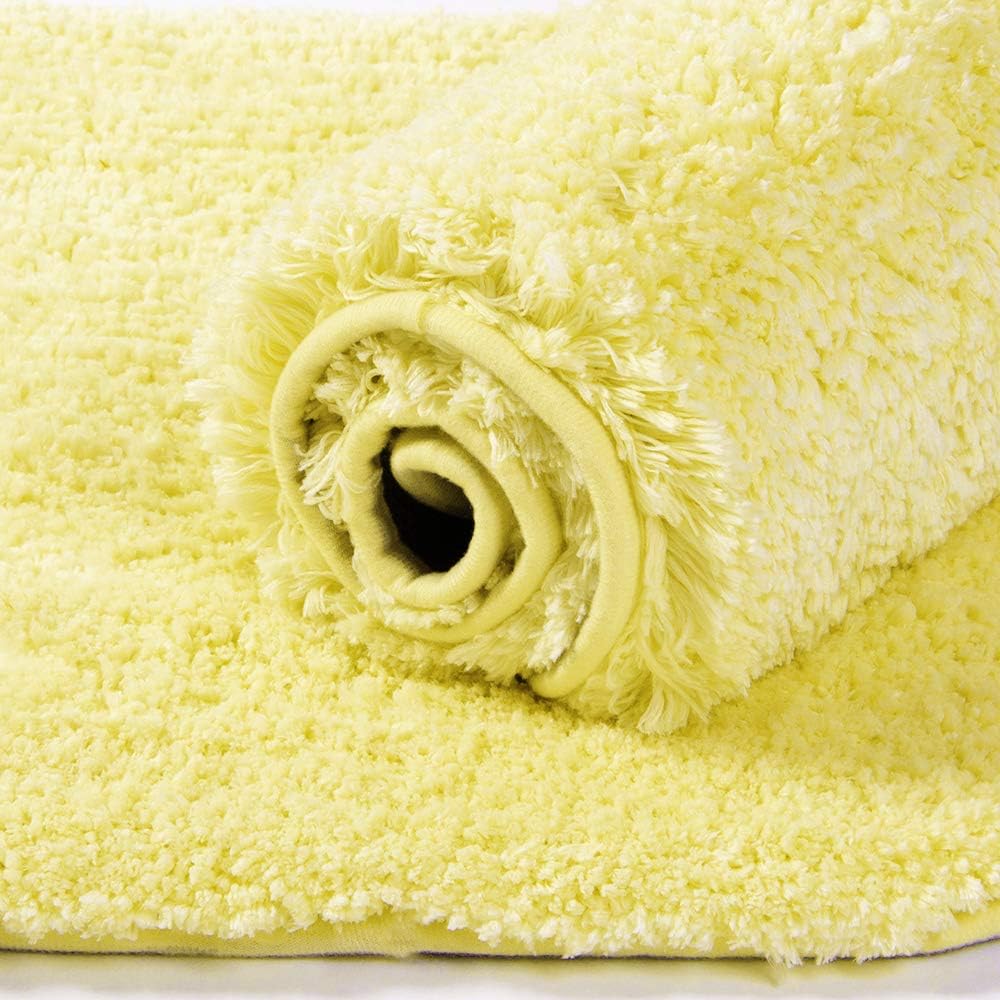Walensee Bathroom Rug Non Slip Bath Mat for Bathroom (16 x 24, Yellow) Water Absorbent Soft Microfiber Shaggy Bathroom Mat Machine Washable Bath Rug for Bathroom Thick Plush Rugs for Shower : Home & Kitchen