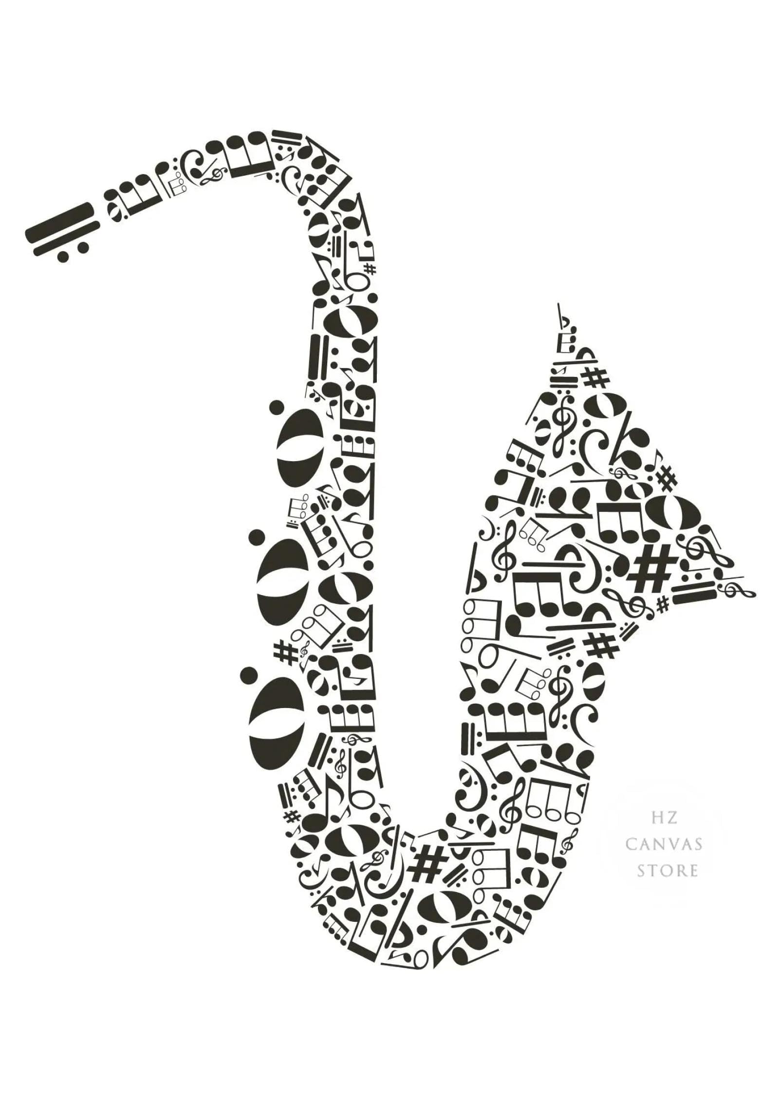 Stampa artistica su tela con note musicali in bianco e nero, poster musicale per l'arredamento del soggiorno, poster di musicisti per la decorazione della parete di casa, 40x60cmx3 cornice interna