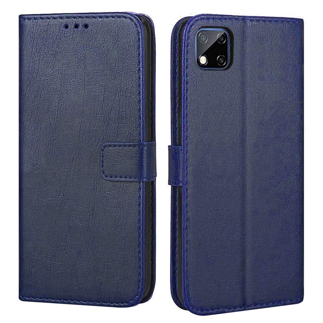 Casotec Flip Cover for Mi Poco C3 | Premium Leather Finish | Inbuilt Pockets & Stand | Flip Case for Mi Poco C3 (Blue) (B08PVNZYNT) Amazon Price History, Amazon Price Tracker