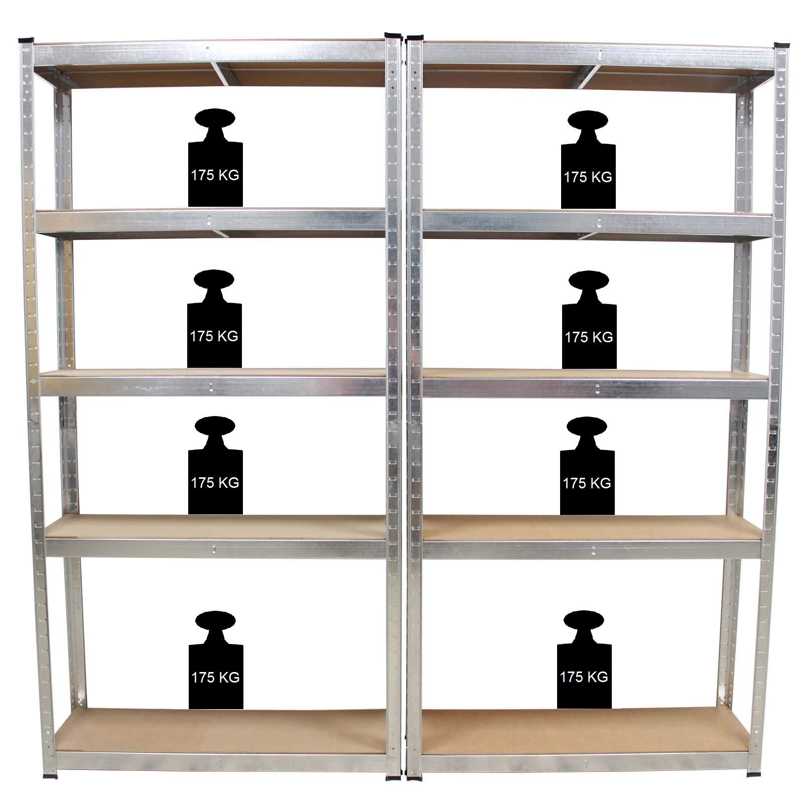 TRUTZHOLM Lagerregal 180x90x30cm 2er-Set 875 kg 10 Böden | Archivregal Aktenregal Steckregal Schwerlastregal Kellerregal Metallregal Regal Garagenregal