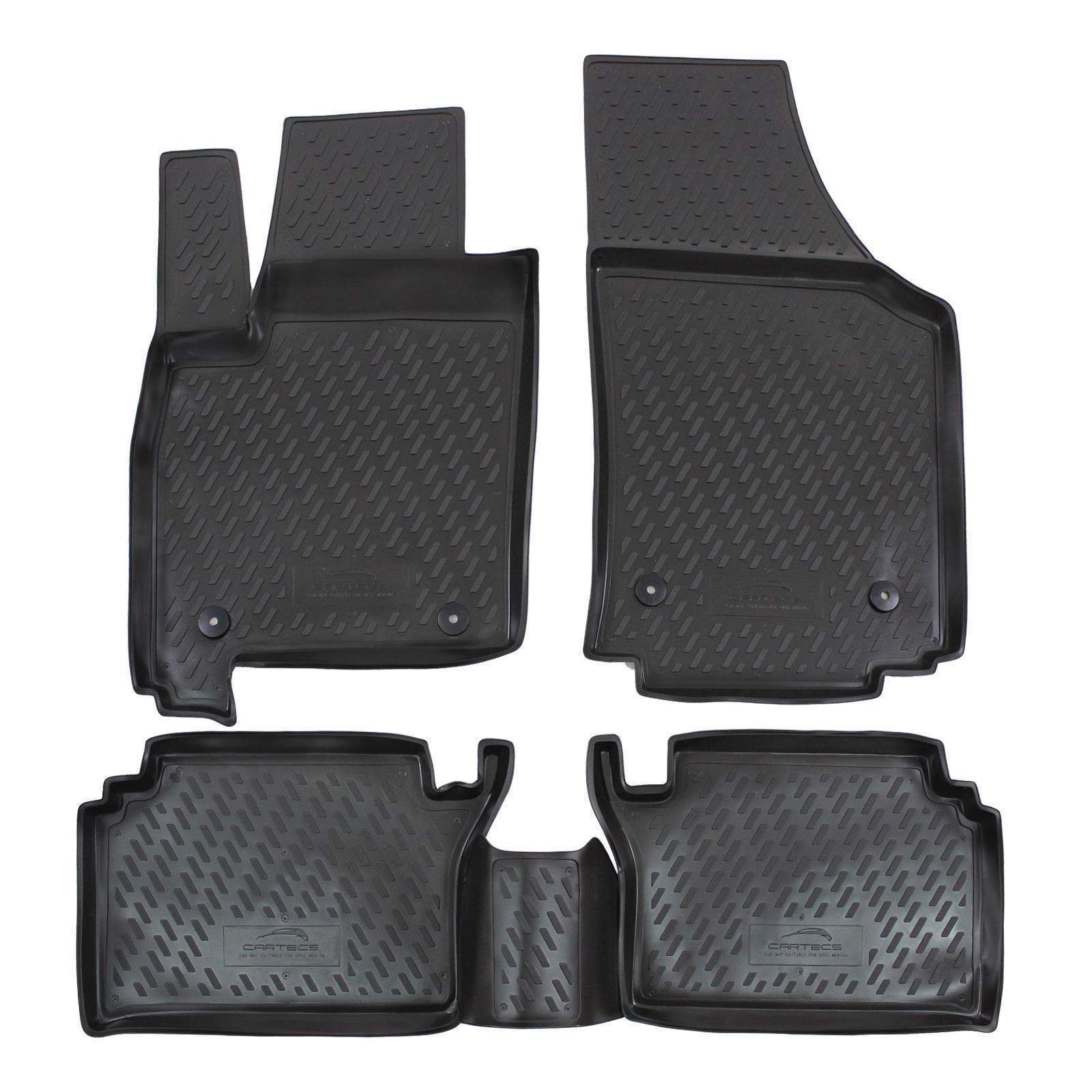 Tappetini Auto 3D In TPE Su Misura Per Opel Meriva A (2003-2010) – Bordi Alti, Antiscivolo, Inodore, Colore Nero - 2