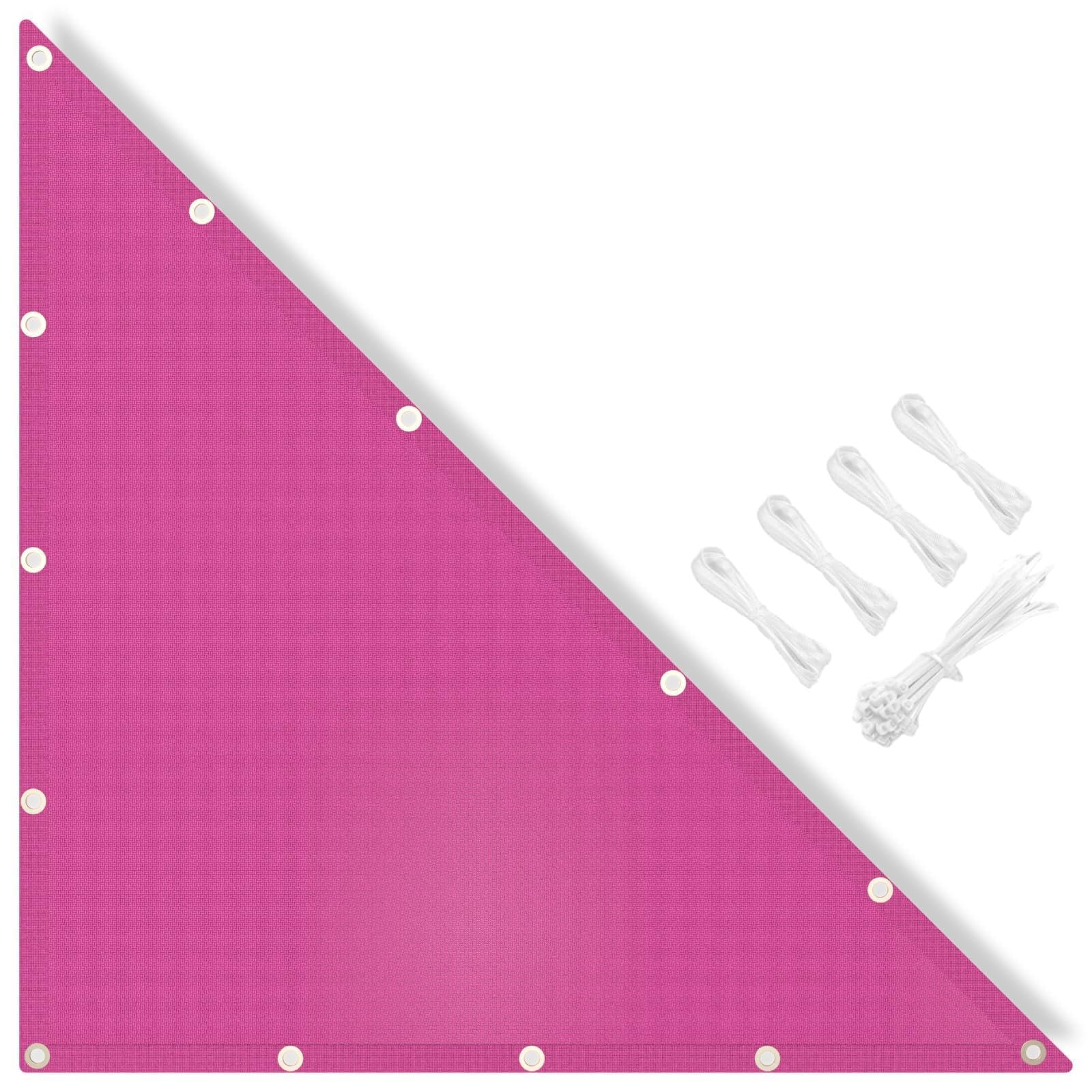 MissYolo Triangle Sun Shade Sail Waterproof 3x4x5M - Outdoor Right Angle Sun Shade Canopy with 95% UV Protection for Backyard, Pool, Patio & Garden Activities and Family Use-Rose Red