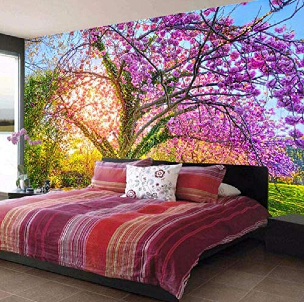 Integrity Trade 400Cm×280Cm Xhxi Wall Mural Wallpaper Cherry Blossom Tree 3D Floral Wall Painting Paper Home Decor Living Room Bedroom Tv Background Phot 3D Wallpaper Living Room The Wall For Bedroom Mural Border
