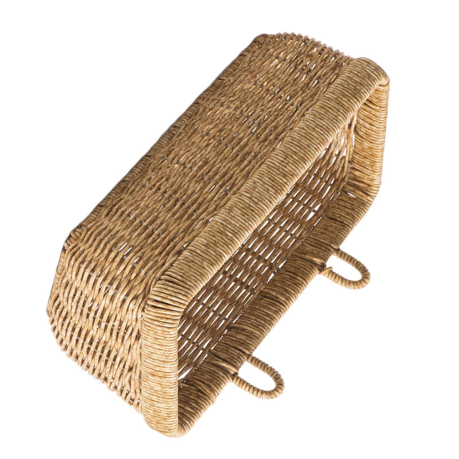 HZBB Rattan Wall Hanging Basket Practical Storage Organiser with Weaving Design Home Organization Tool Flexible Storage Basket