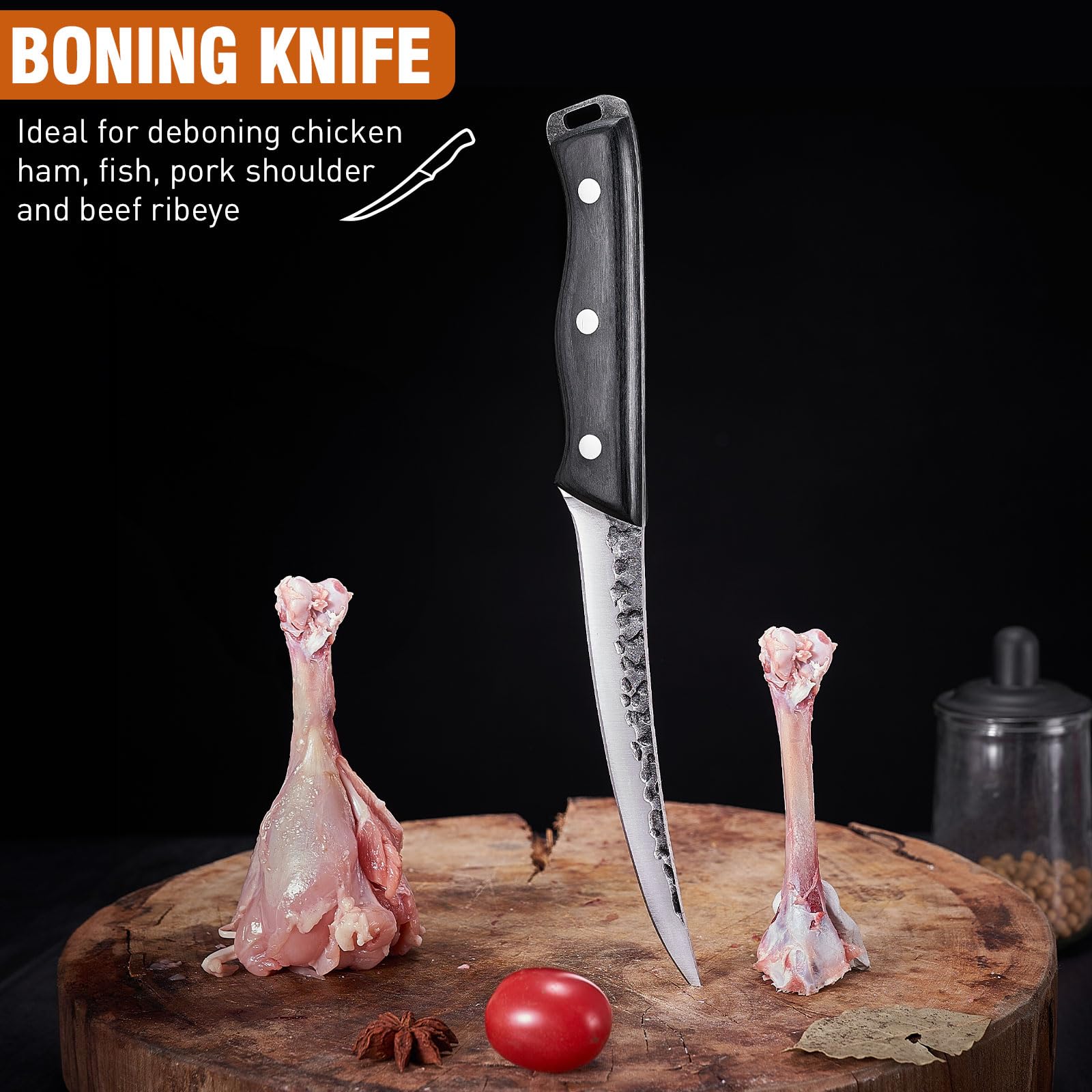 Naitesen 3PC Butcher Knife Set, Brisket Carving Breaking Boning Knife — Amazon image 4